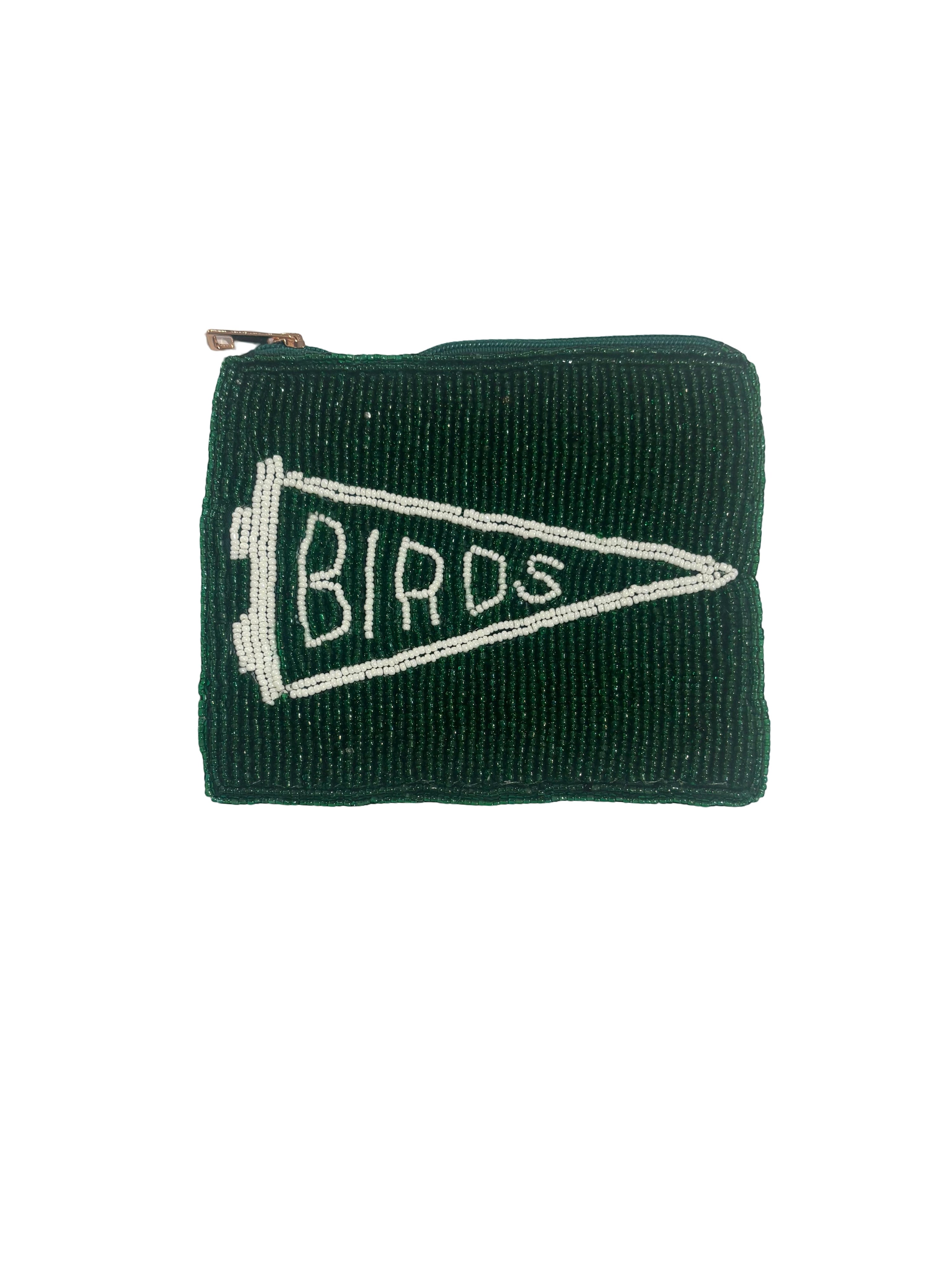 Birds Beaded Pouch