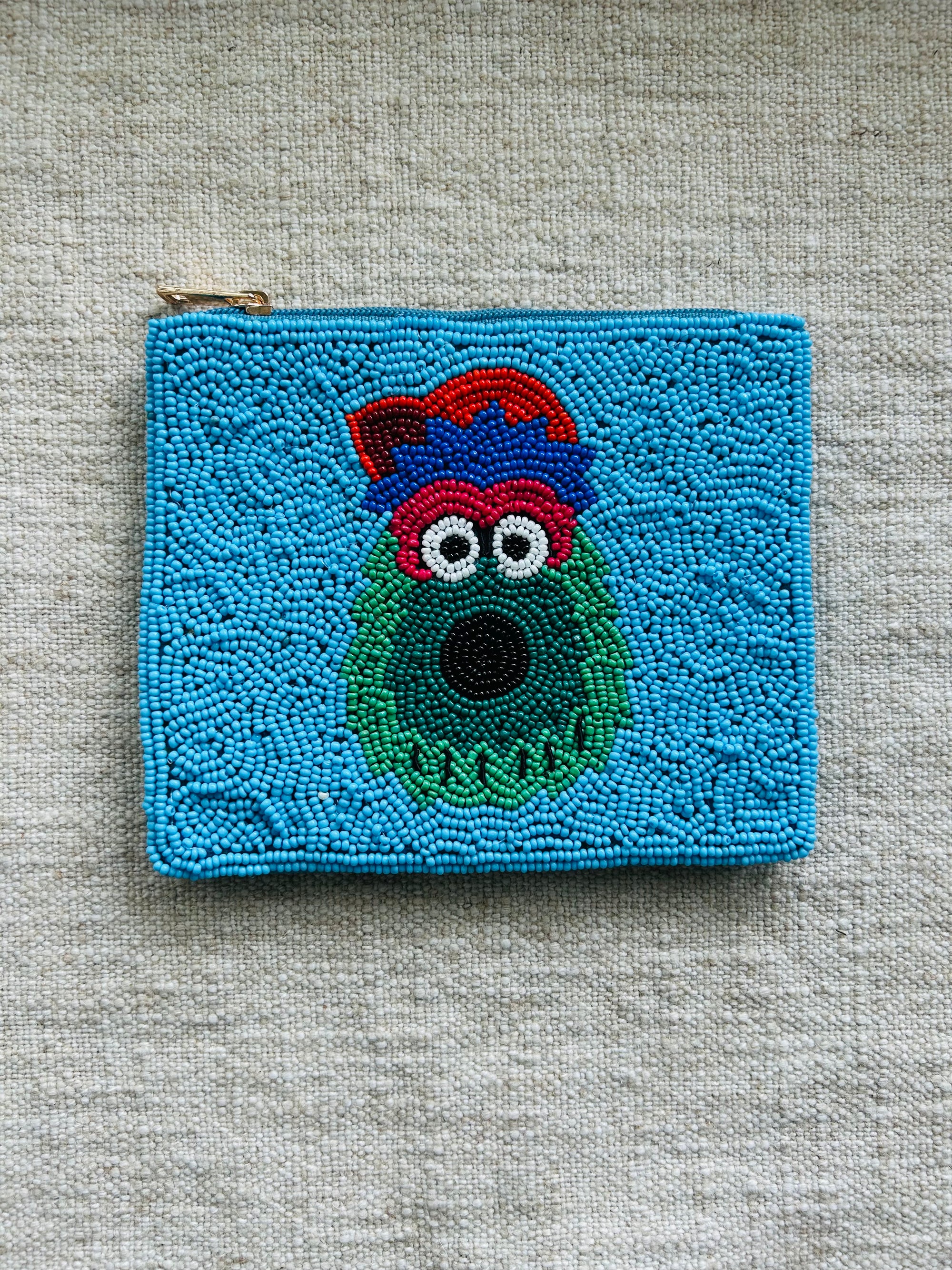 Phils Mascot Beaded Pouch
