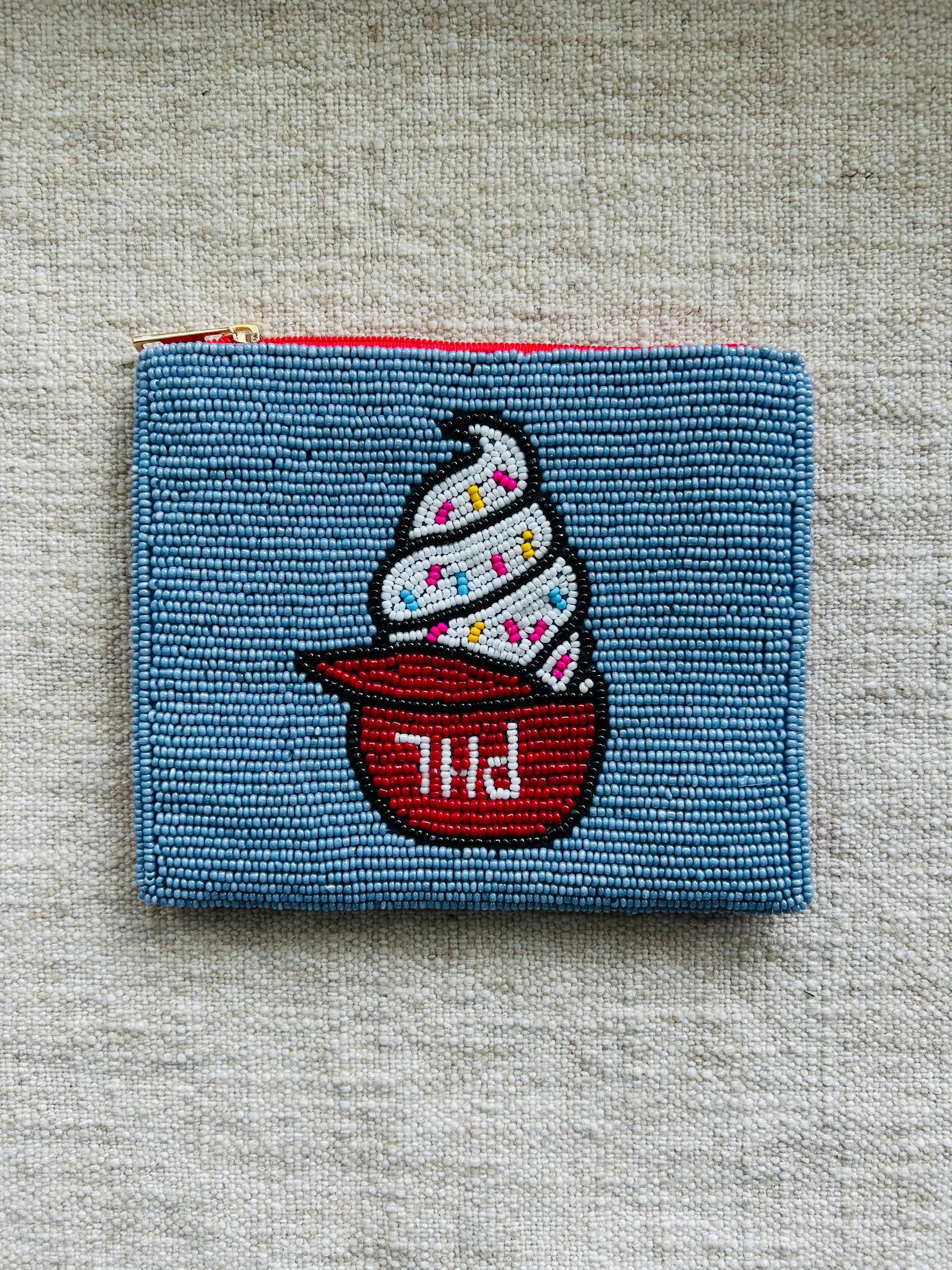 PHL Ice Cream Helmet Beaded Pouch