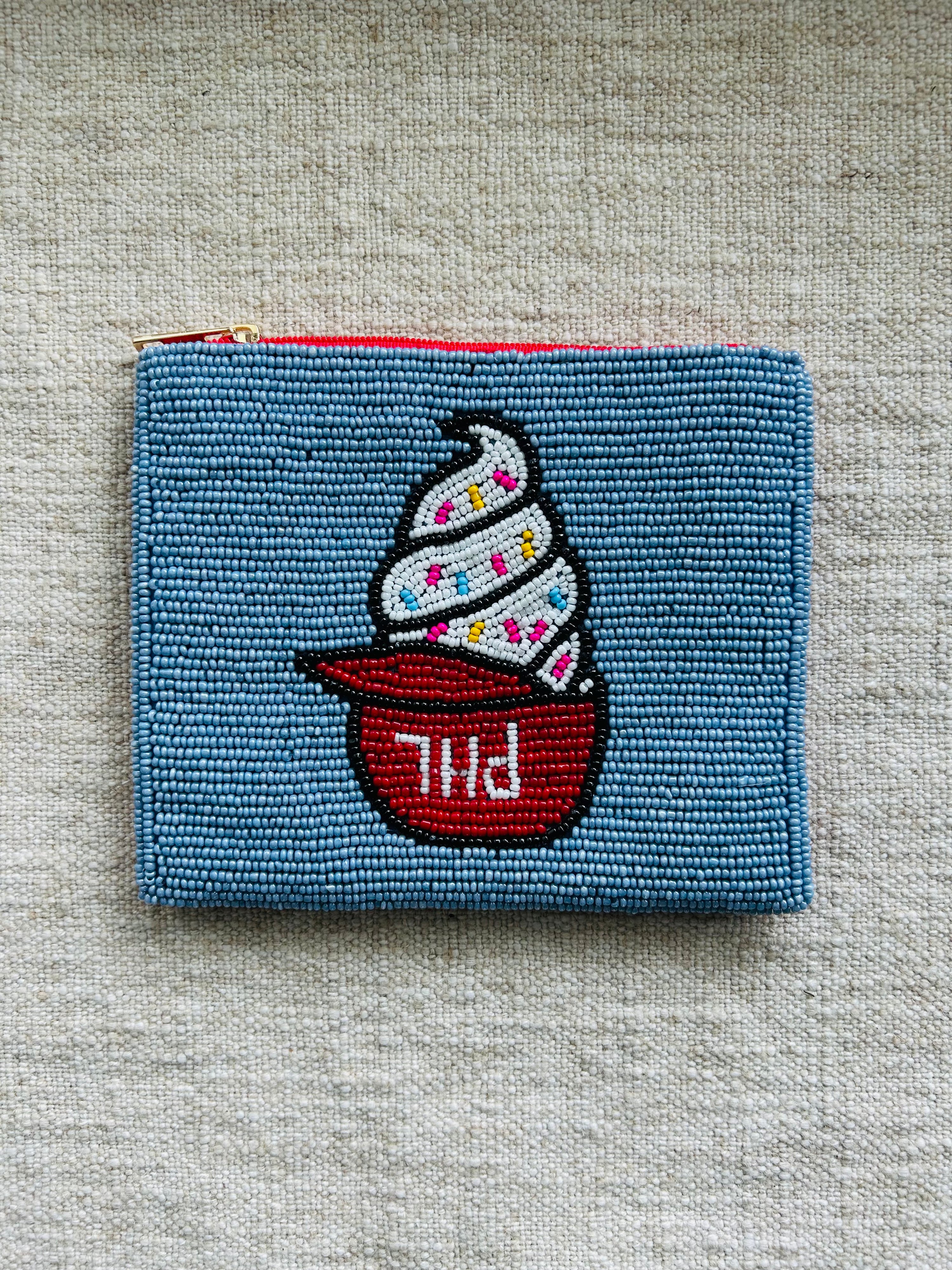 PHL Ice Cream Helmet Beaded Pouch
