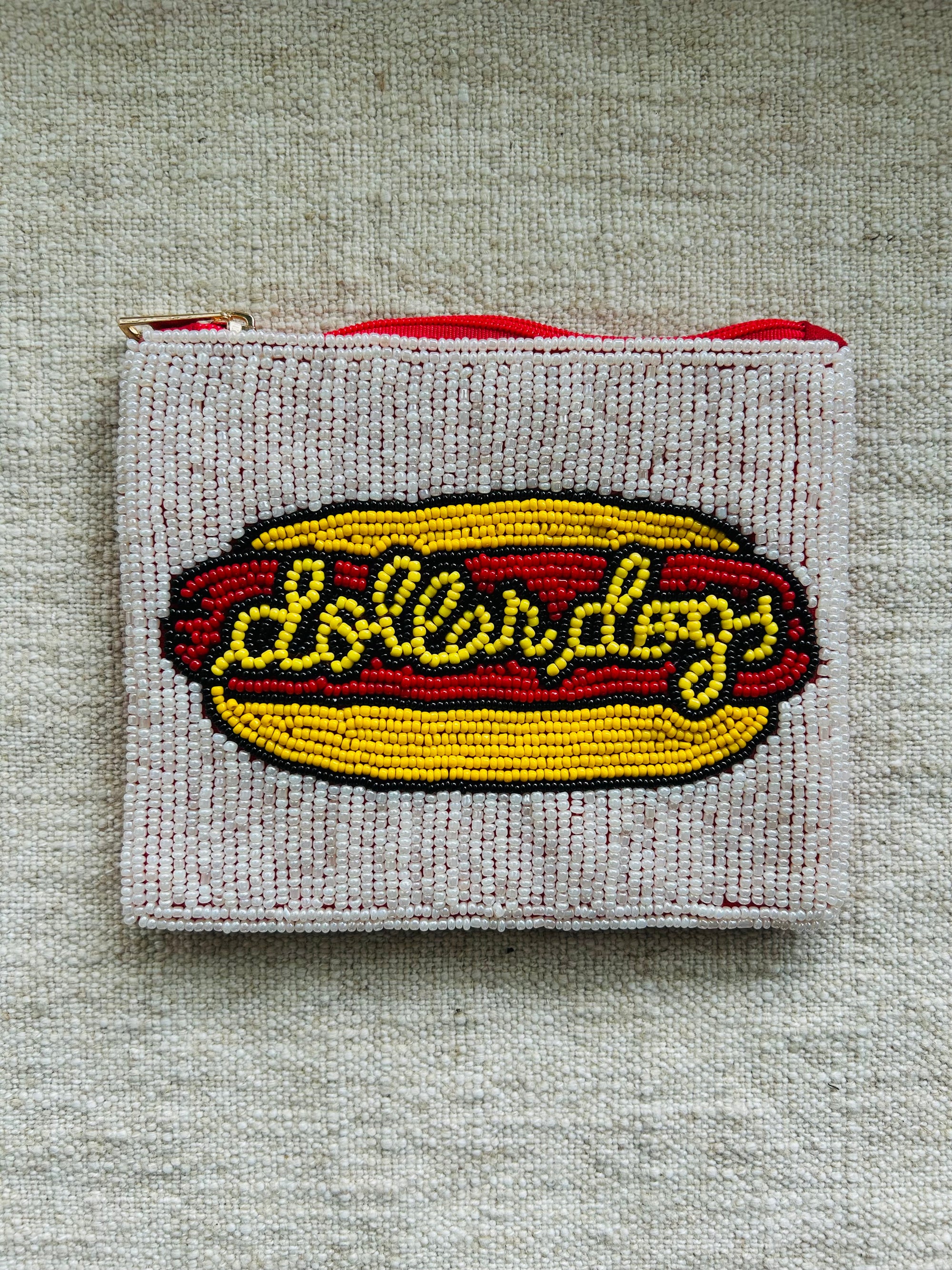 Dollar Dogs Beaded Pouch