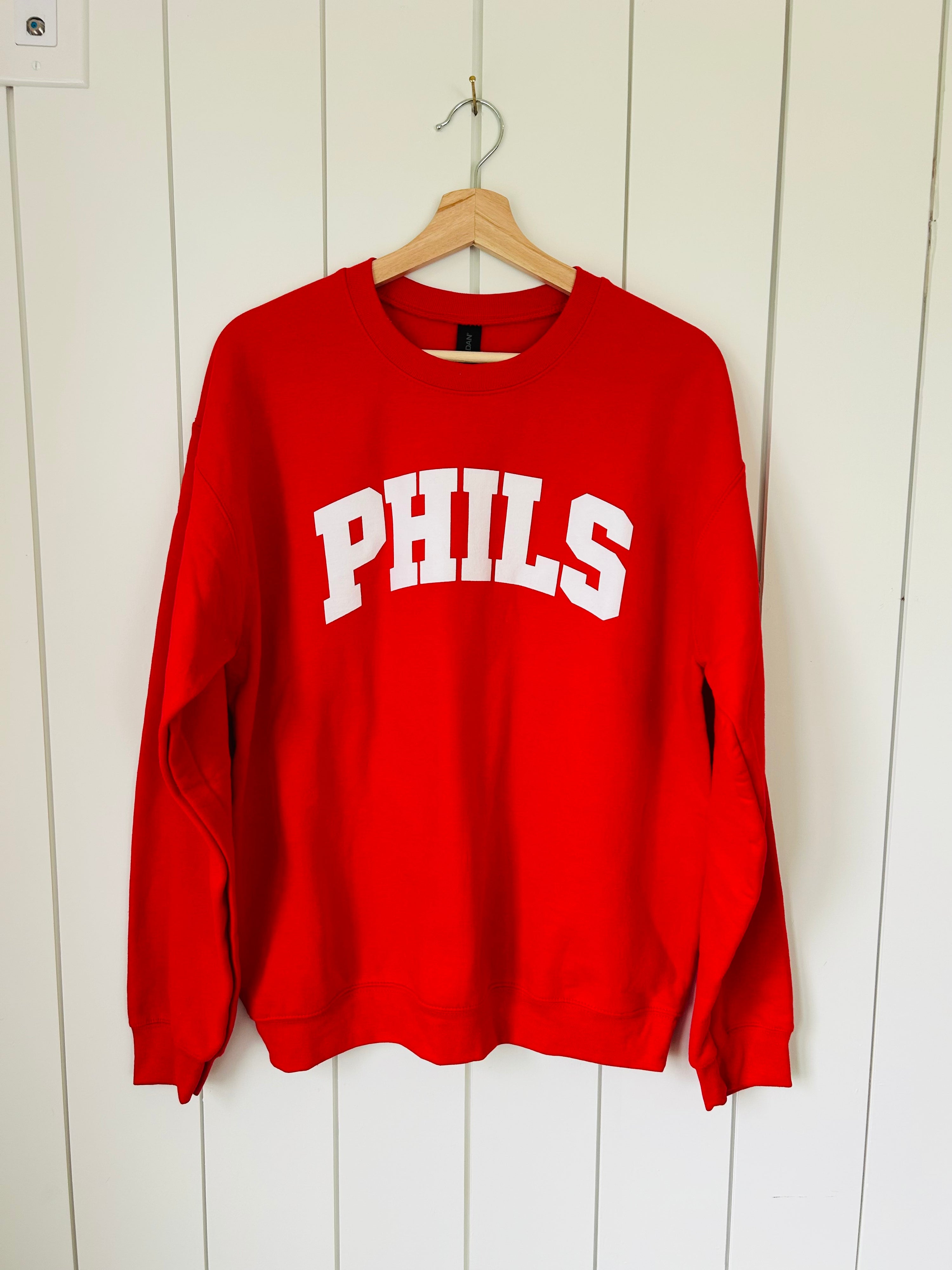 PHILS Block Letter Red Crewneck