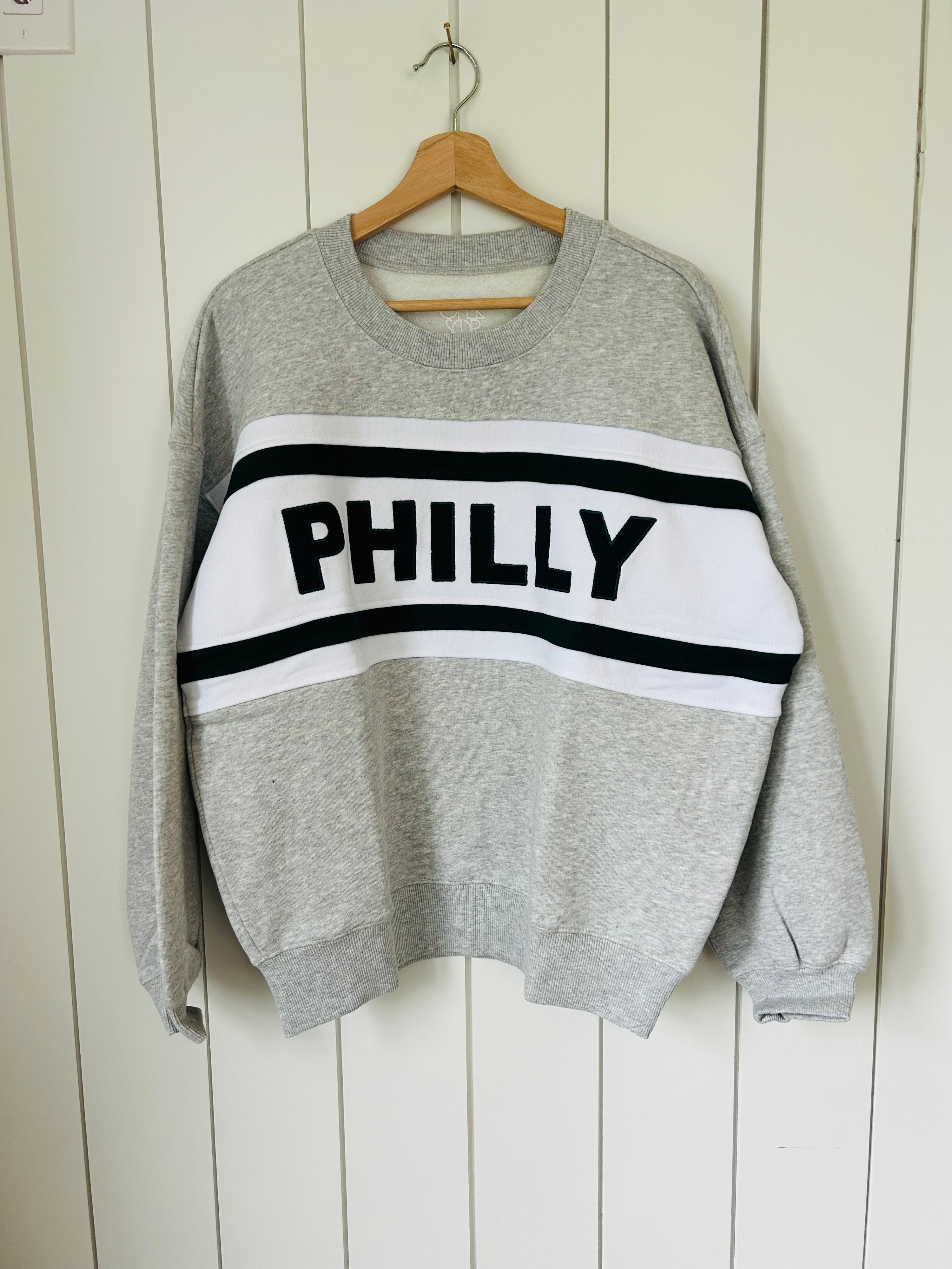 Philly Crewneck - Gray with Stripe