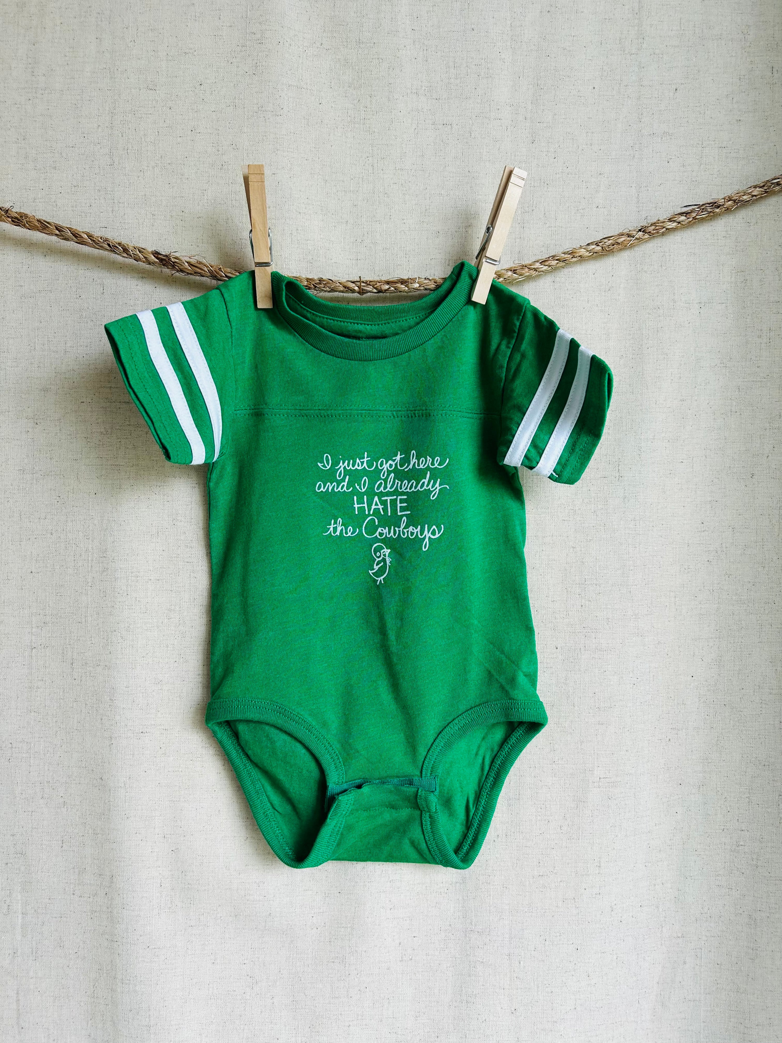 I just got here and I already hate the Cowboys Onesie
