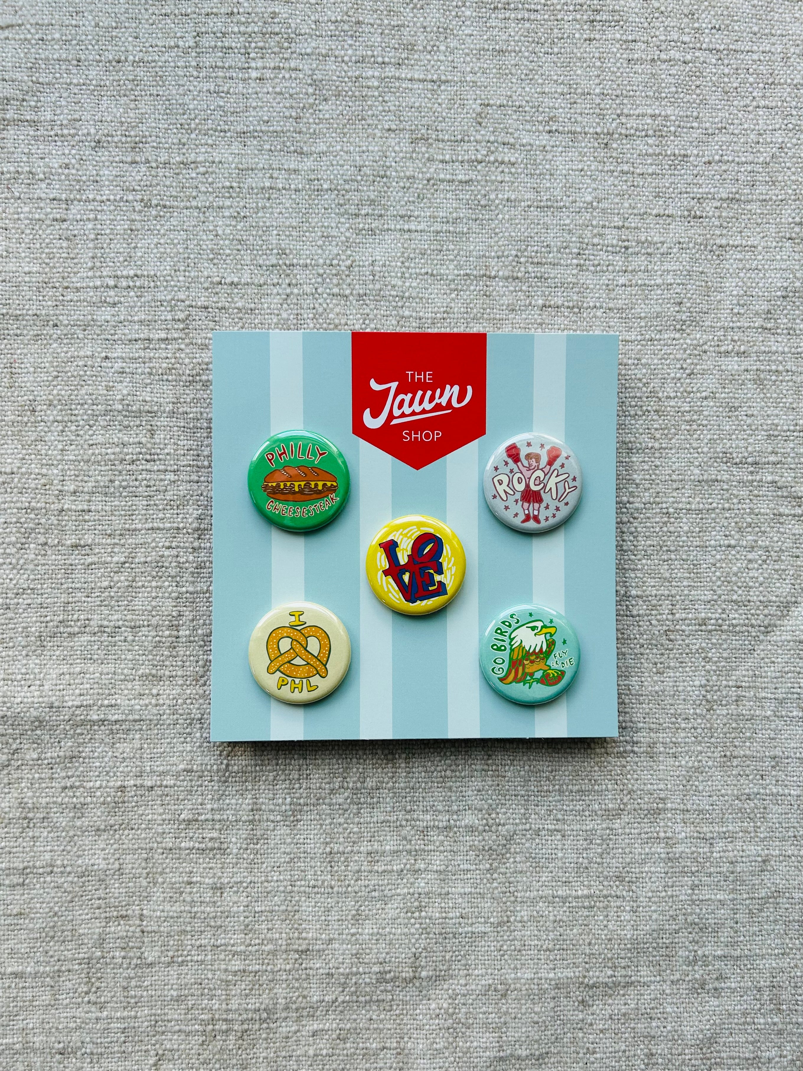 Jawn Shop Button Pins - Blue