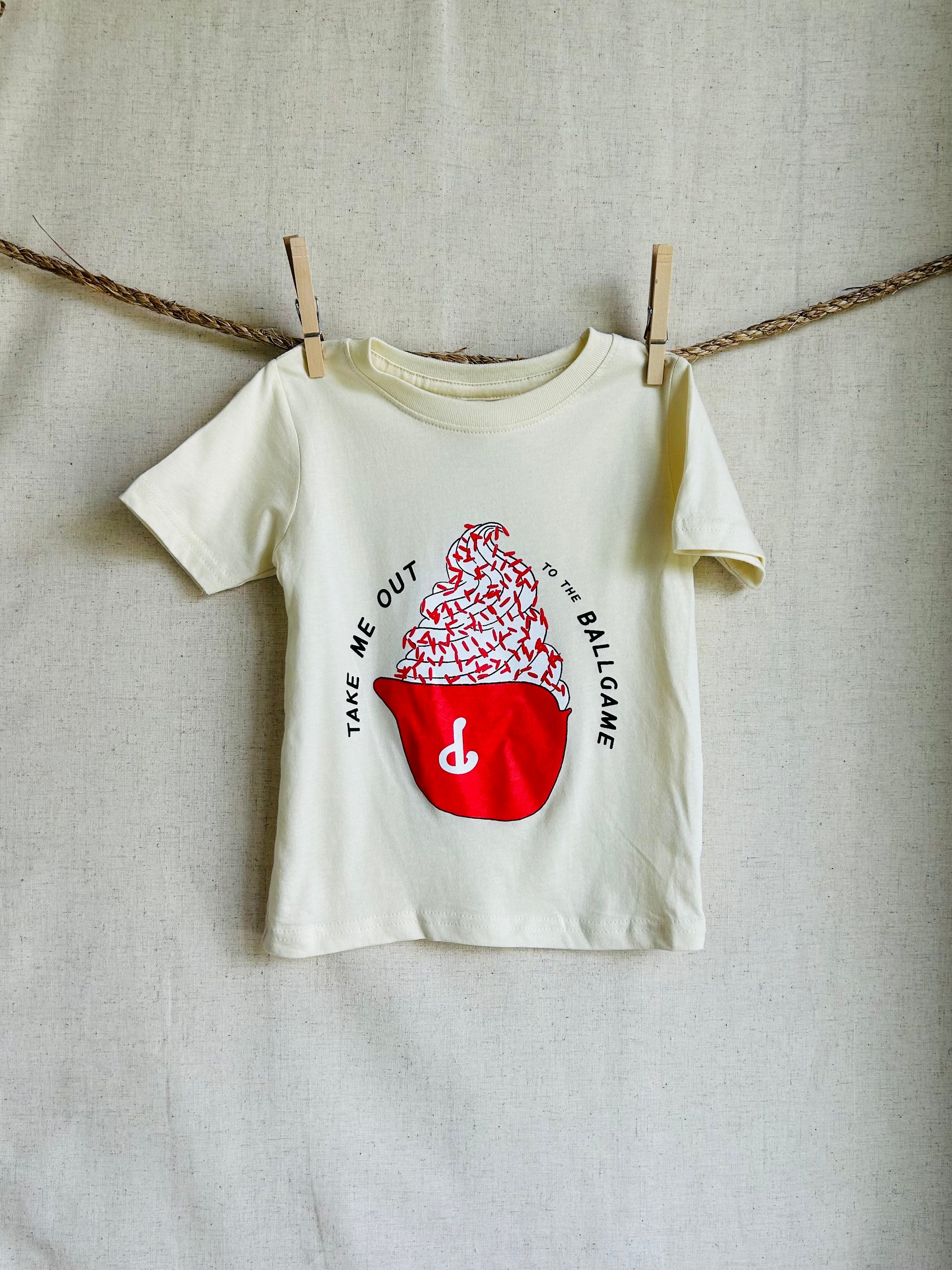Ice Cream in Baseball Helmet Toddler Tee