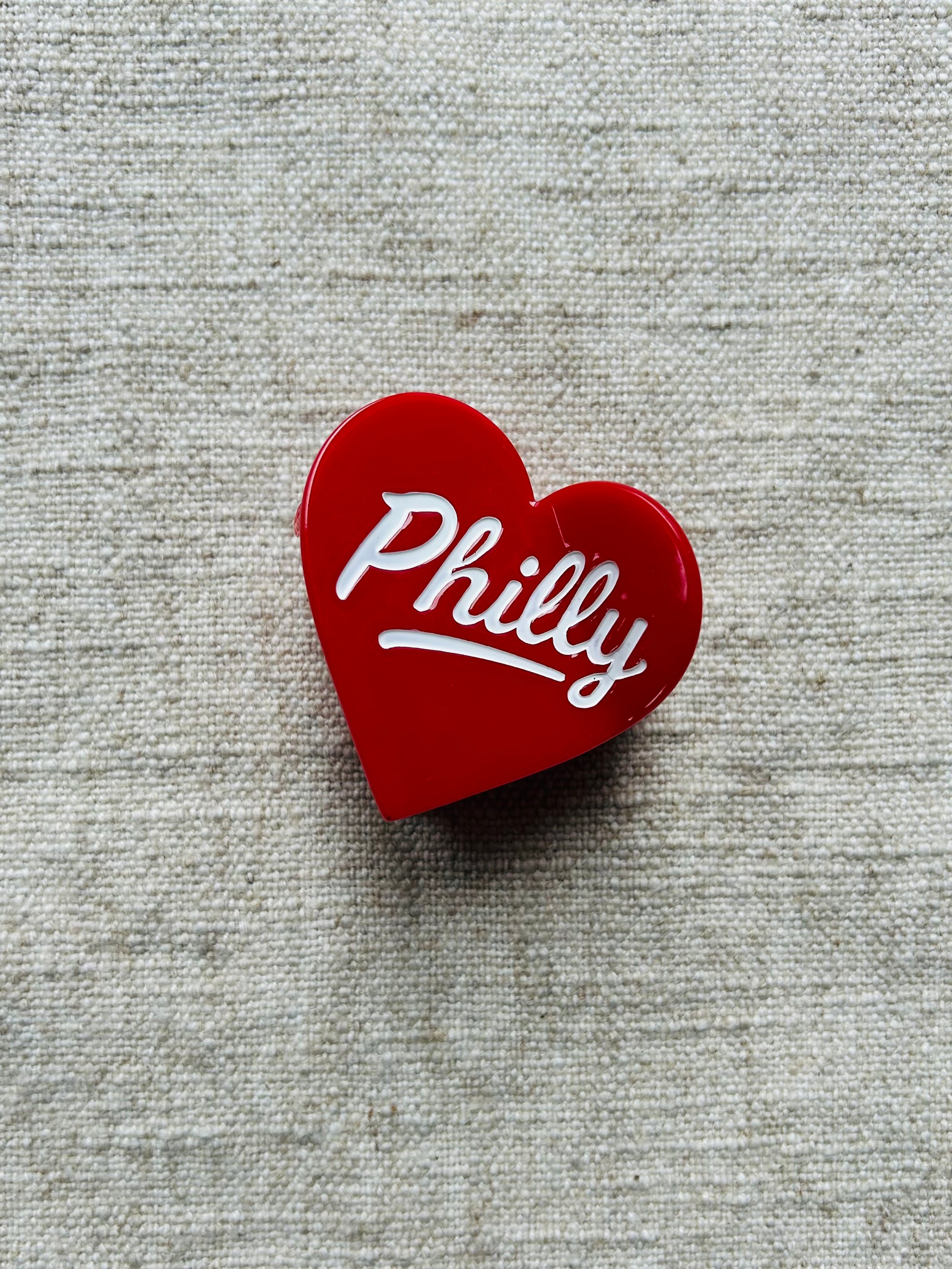Philly Red Heart Hair Clip