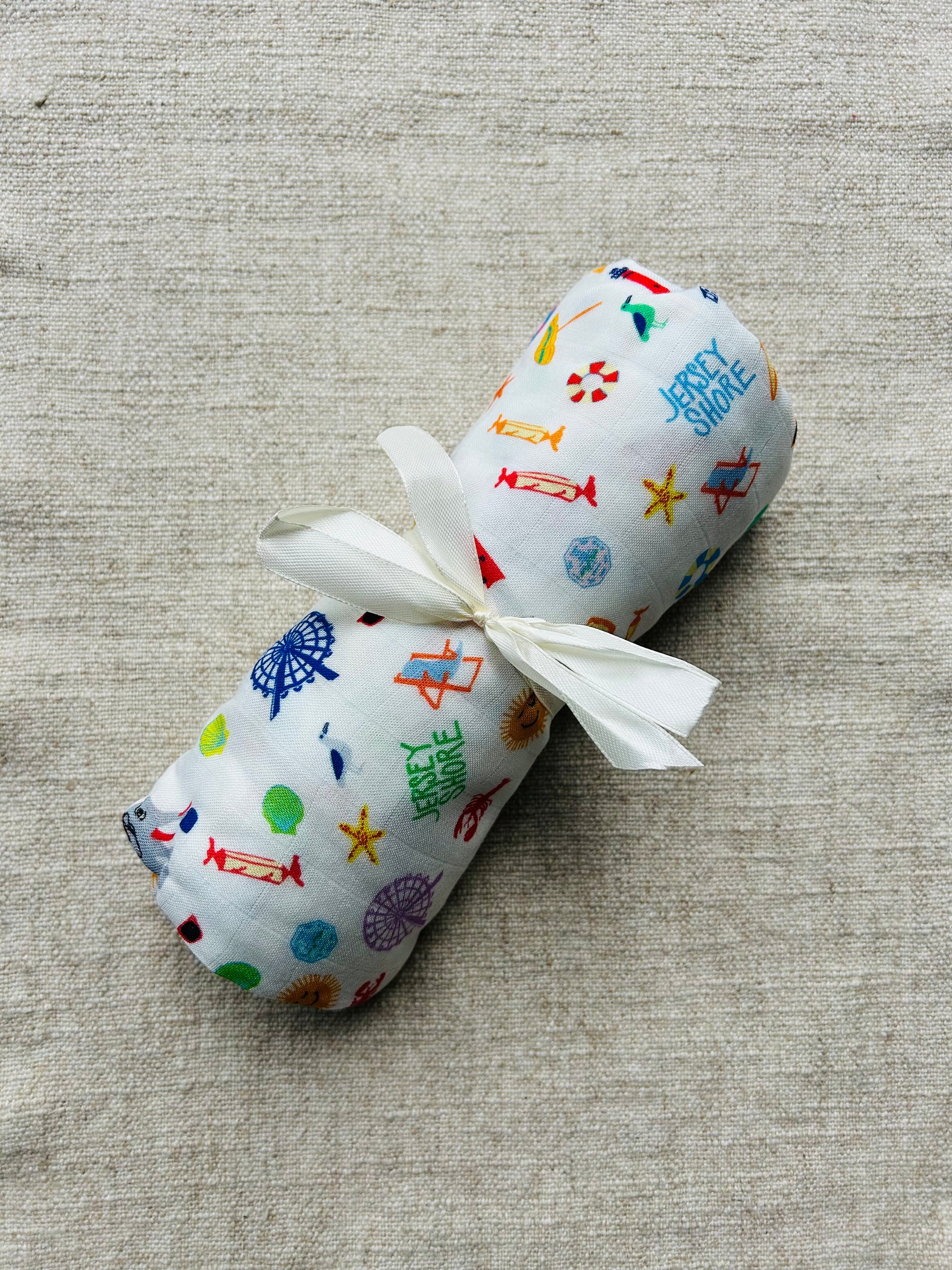 Down the Shore Swaddle Blanket