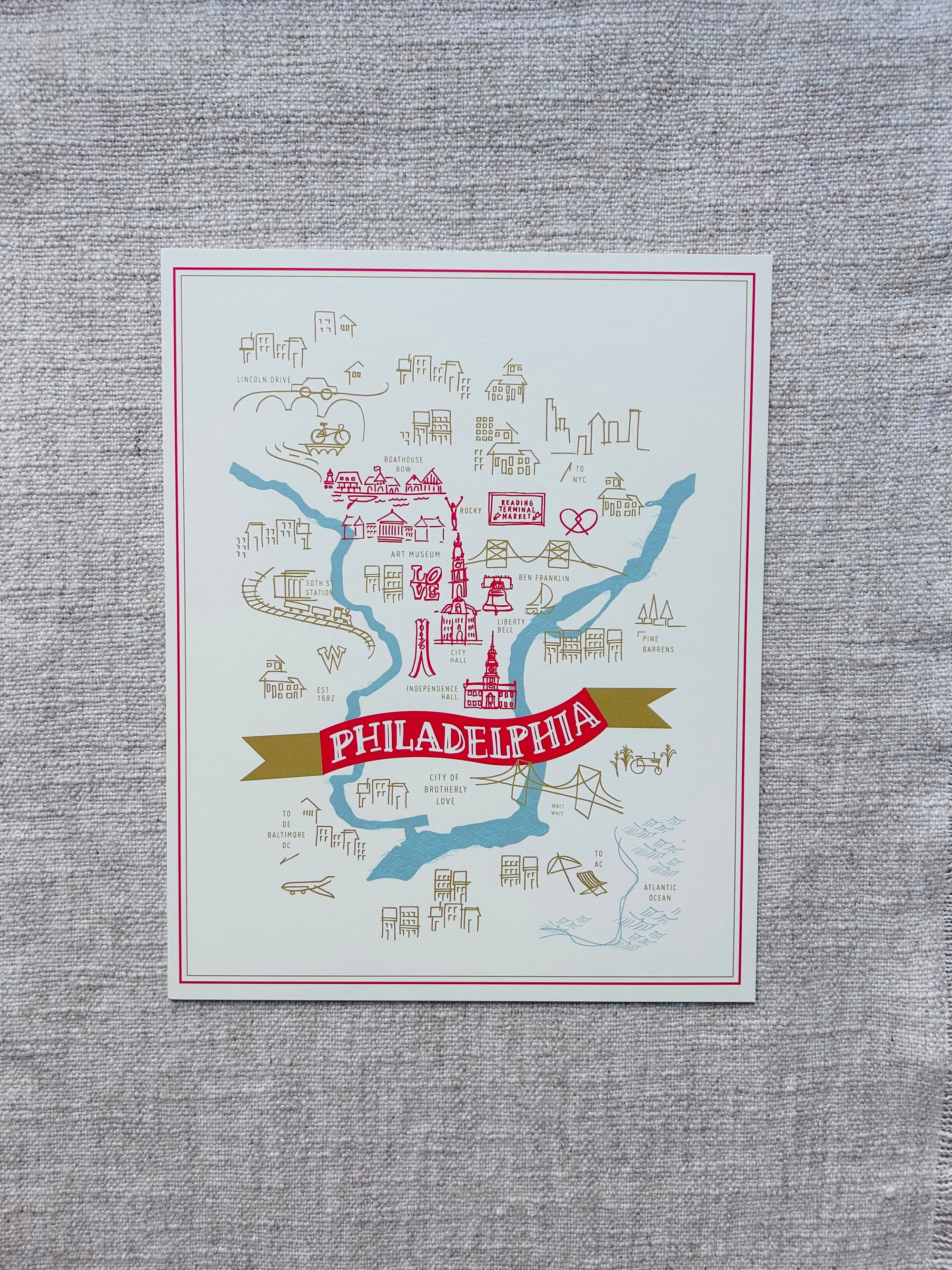 Philadelphia Red Banner Art Print