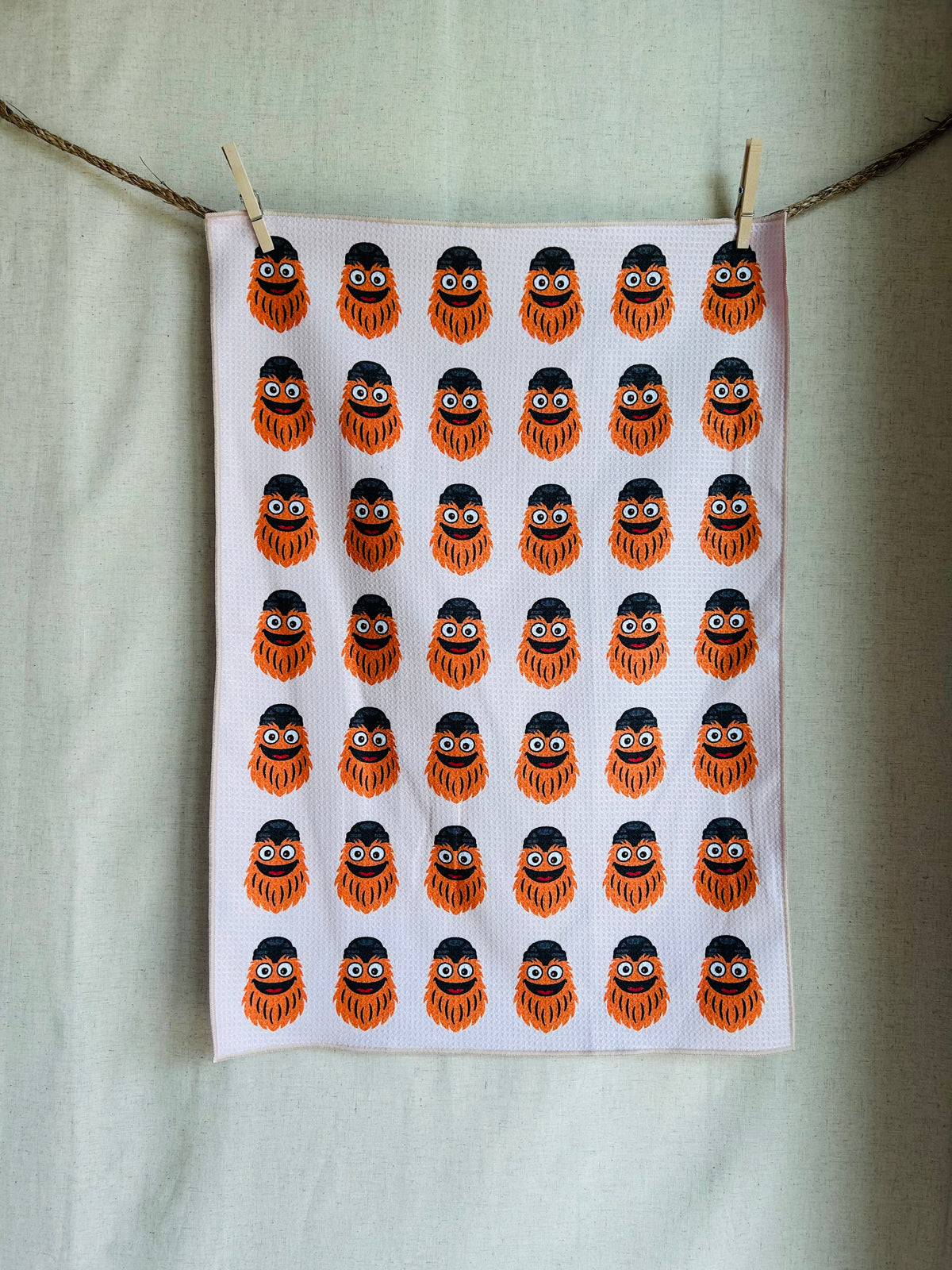Philly Orange Mascot Microfiber Tea Towel
