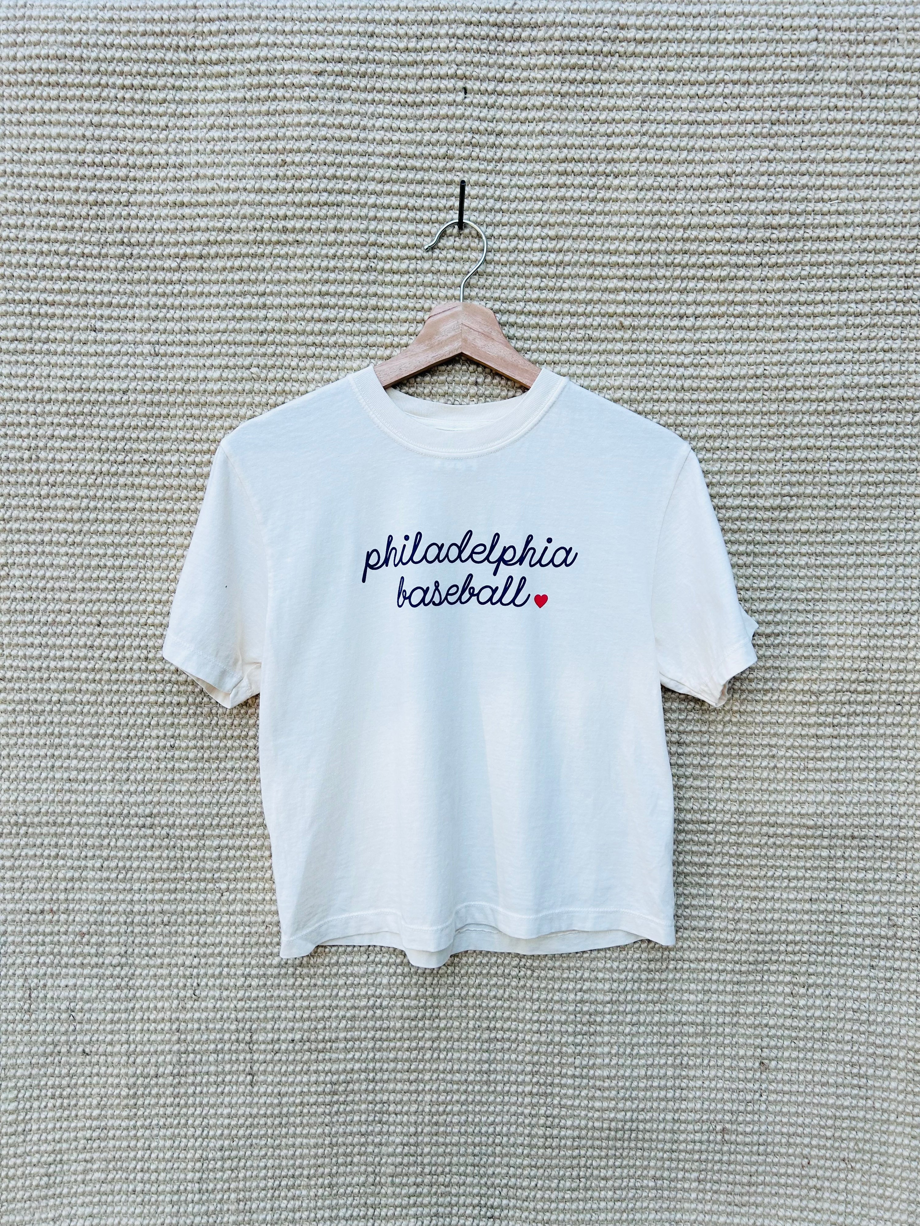 Philadelphia Baseball Heart Cropped Tee