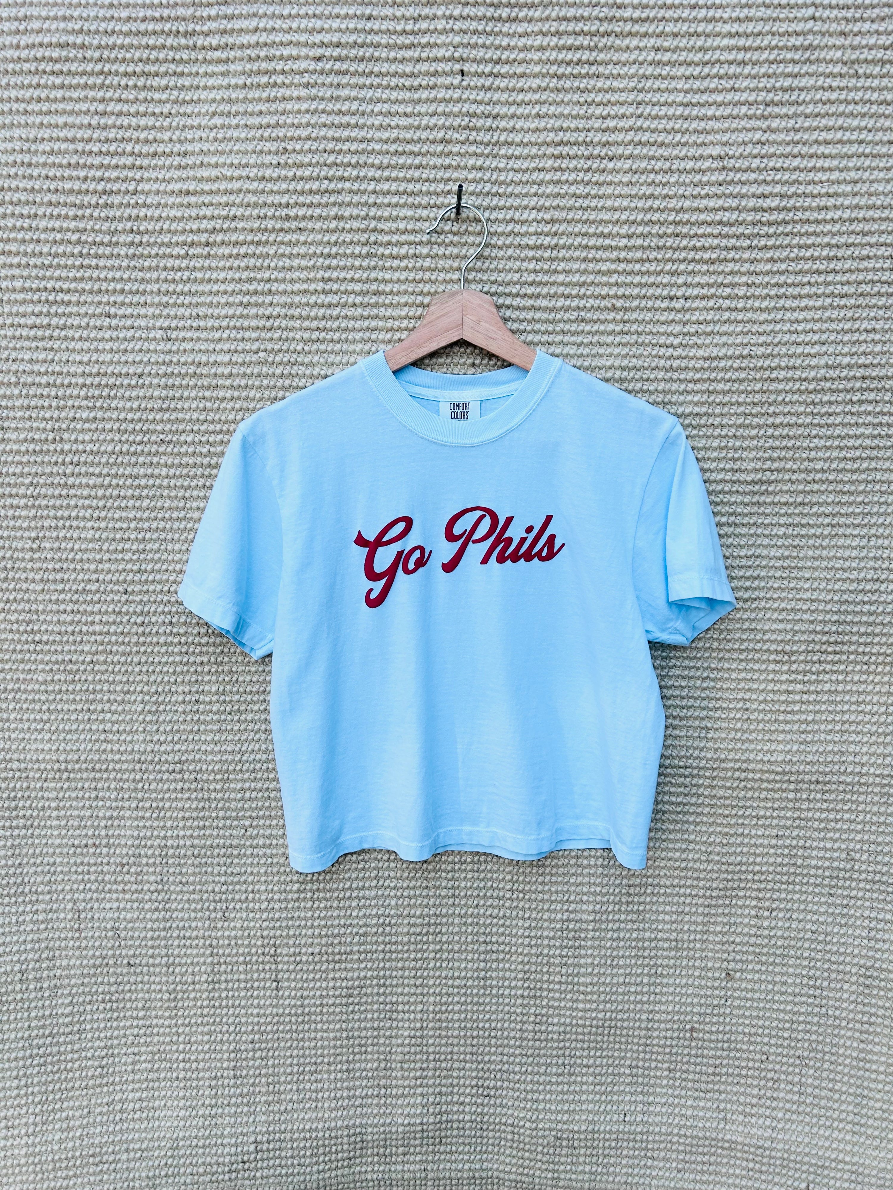 Go Phils Script Cropped Tee