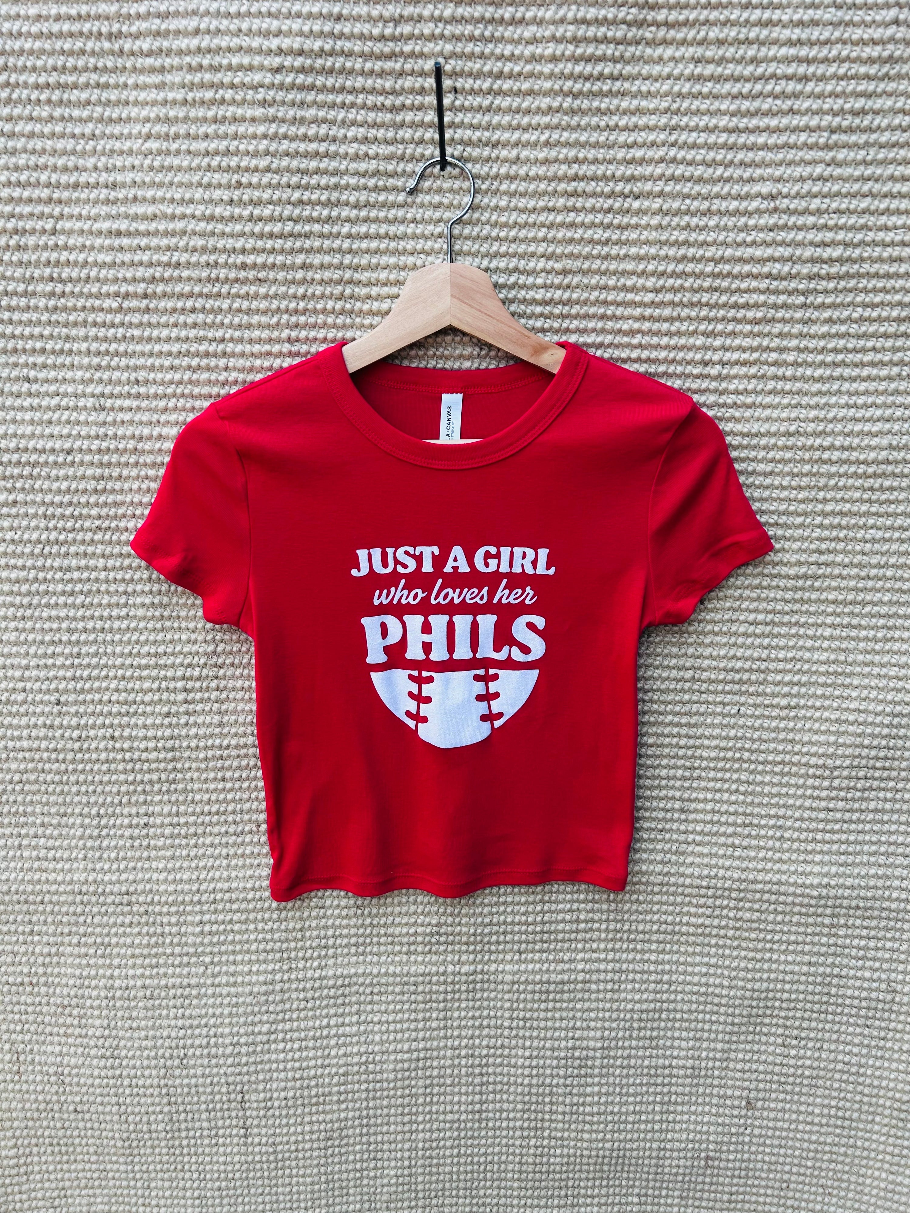 Just a Girl Who Loves Her Phils Baby Tee