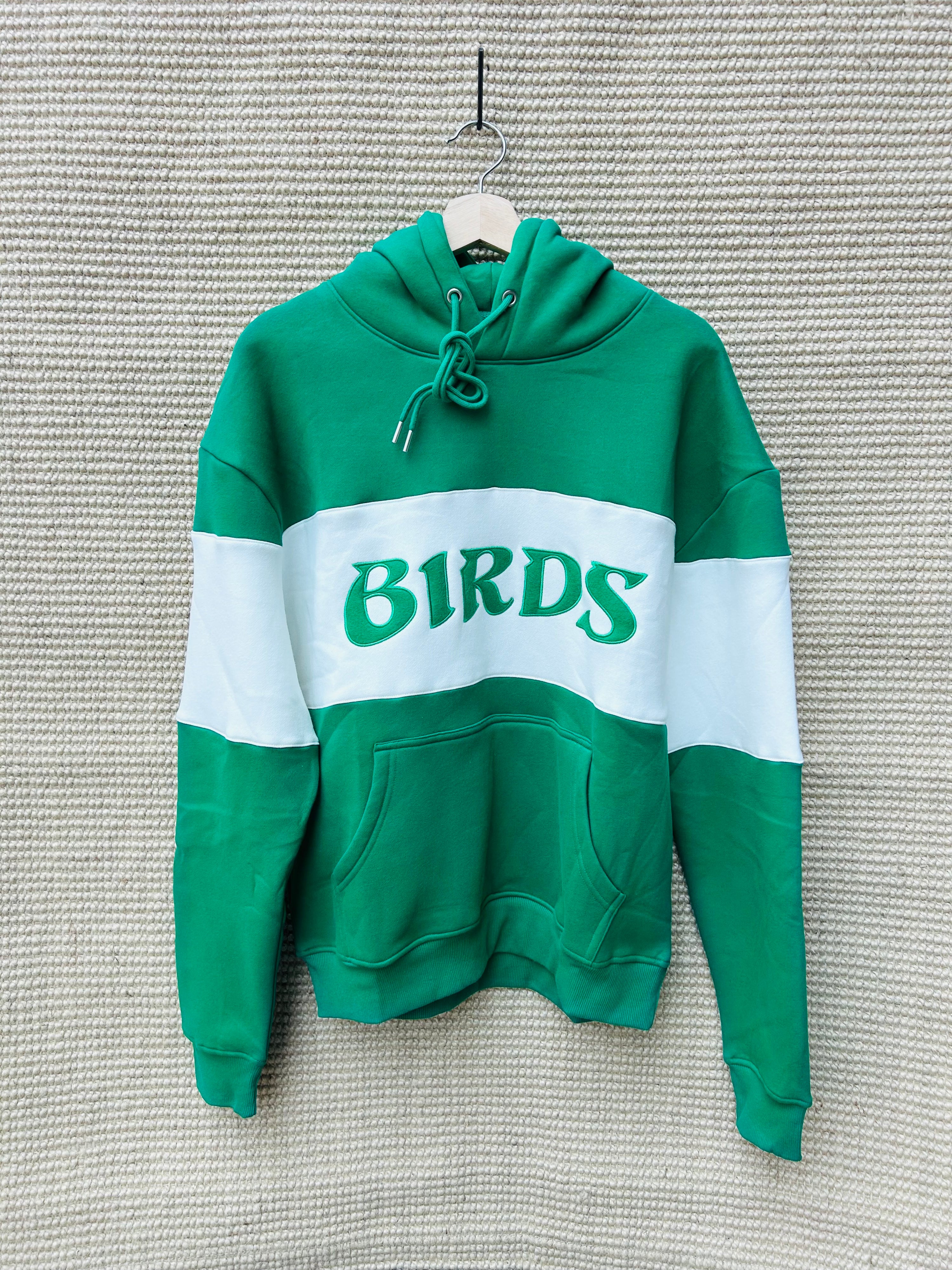 Birds Kelly Green Striped Hoodie
