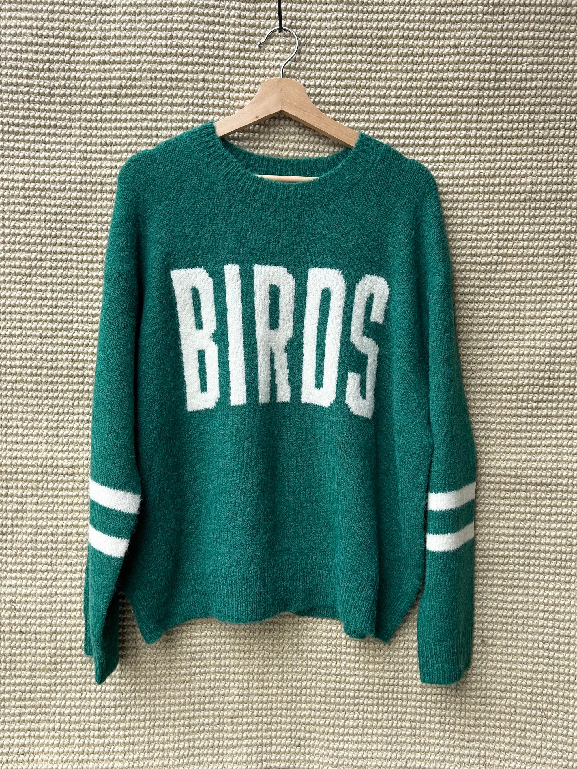 Birds Knit Pullover Sweater