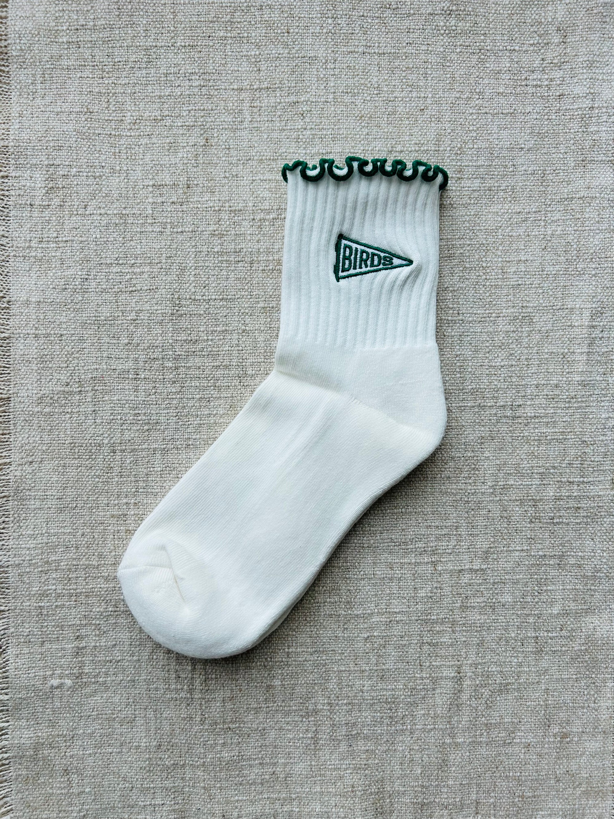Birds Ruffle Ankle Socks