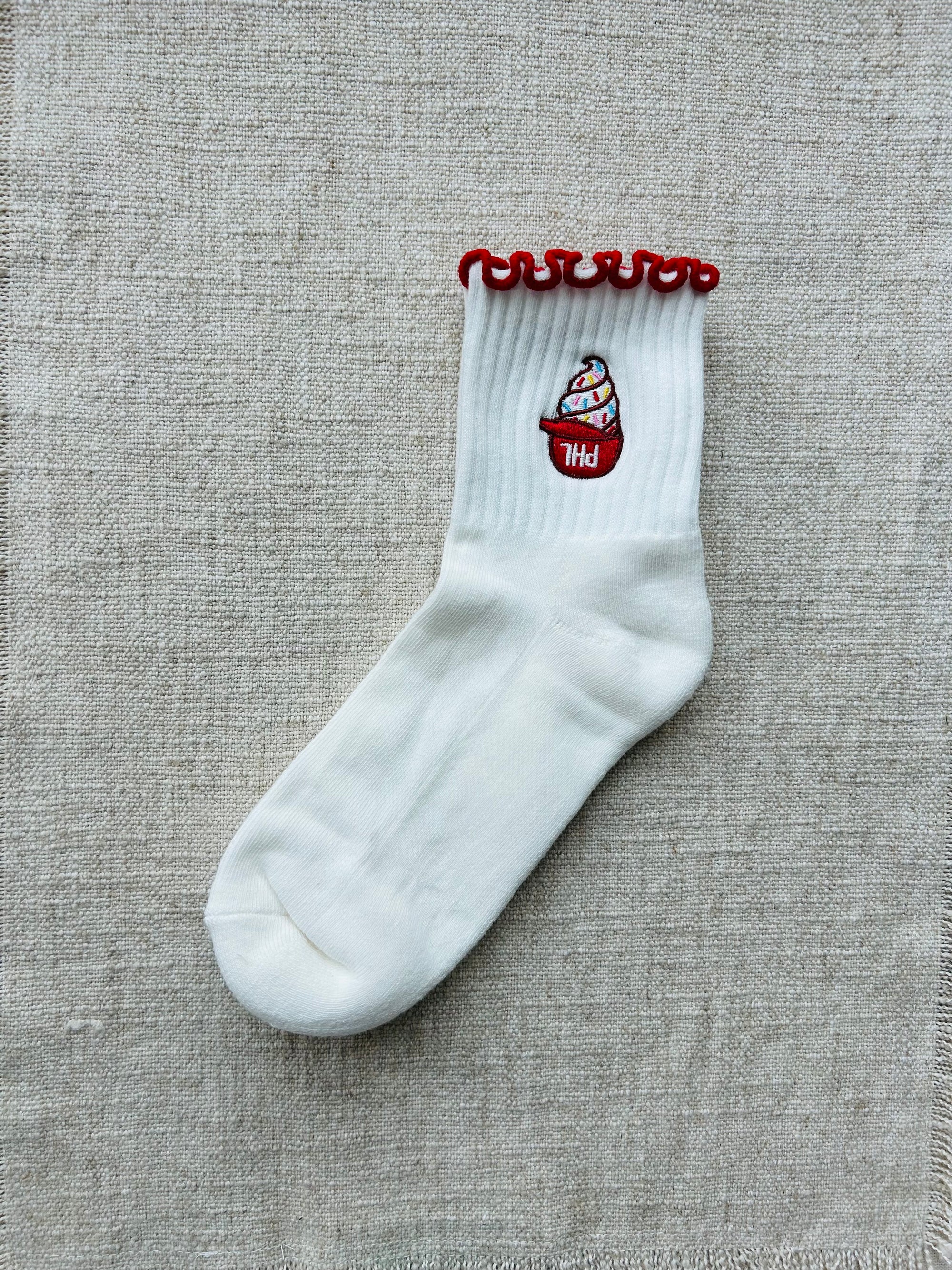 Ice Cream in Helmet Ruffle Ankle Socks