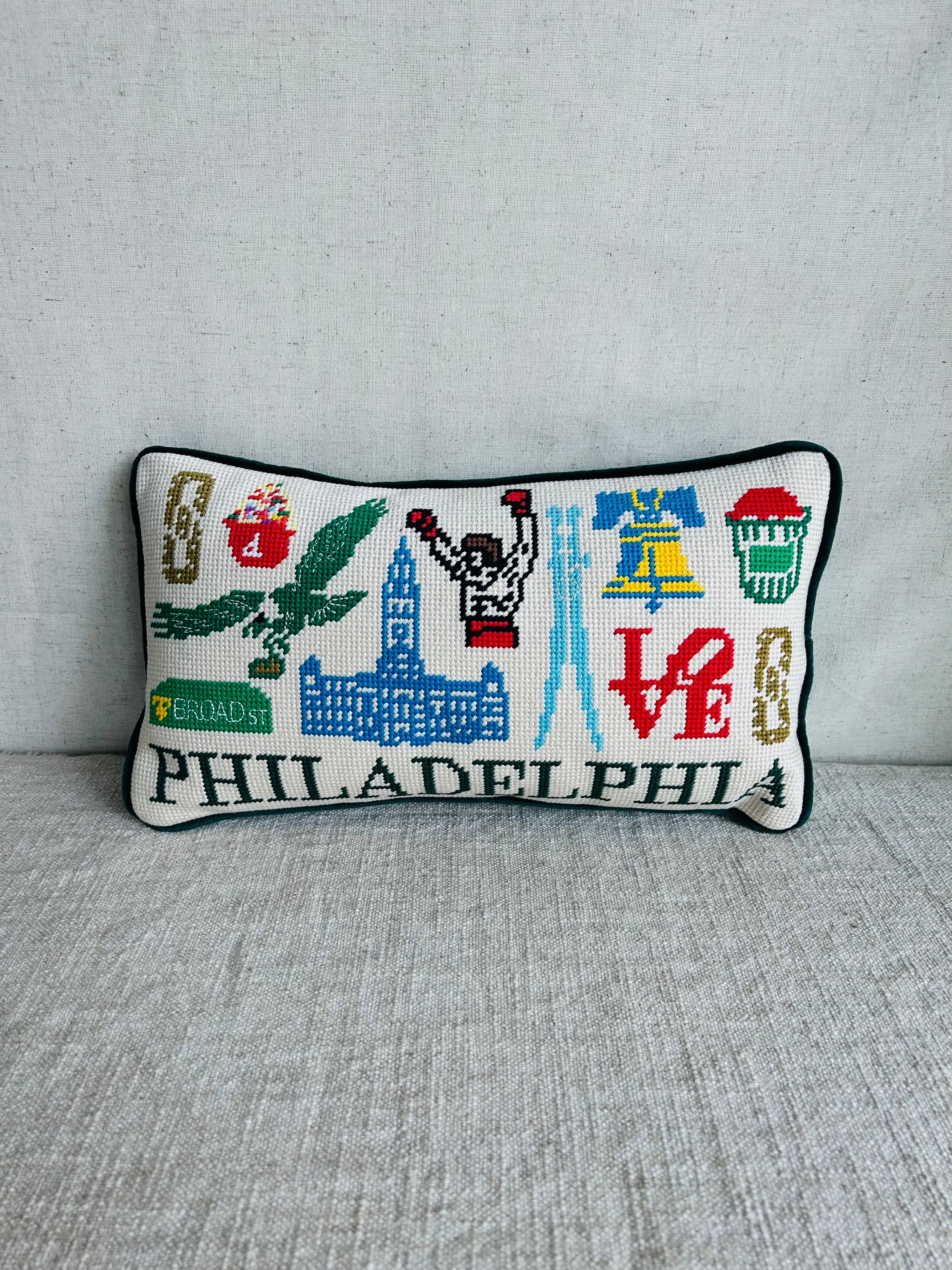 Philly Icons Needlepoint Pillow