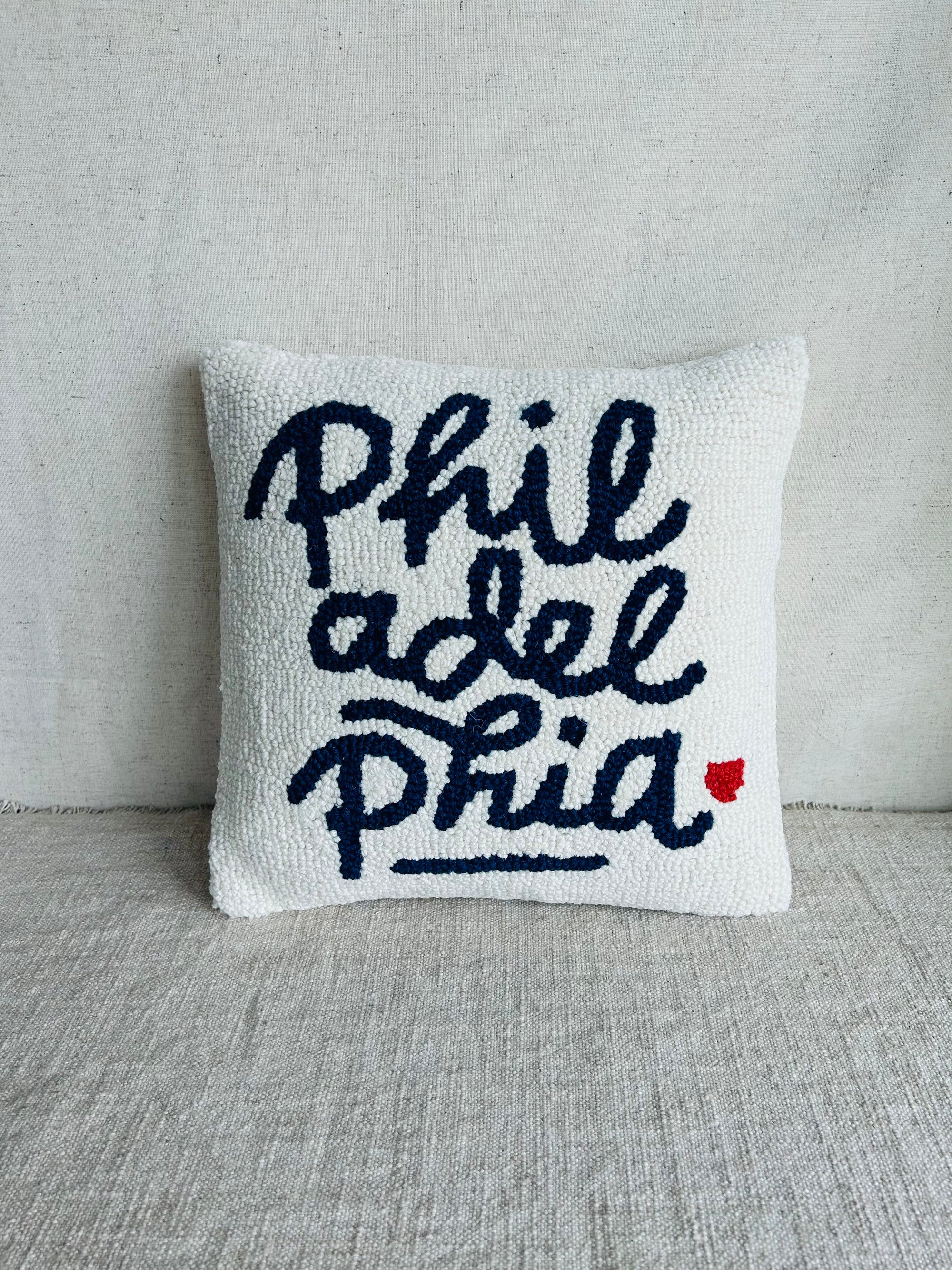 Philadelphia Heart Hook Pillow