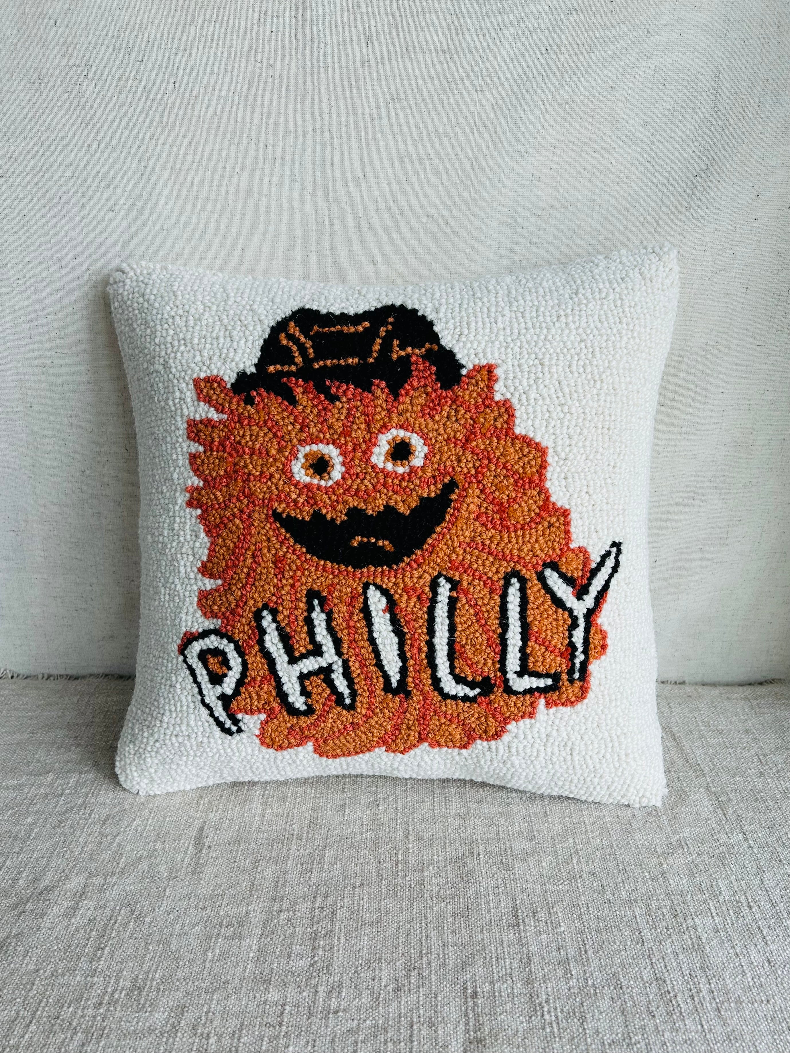 Philly Orange Mascot Hook Pillow