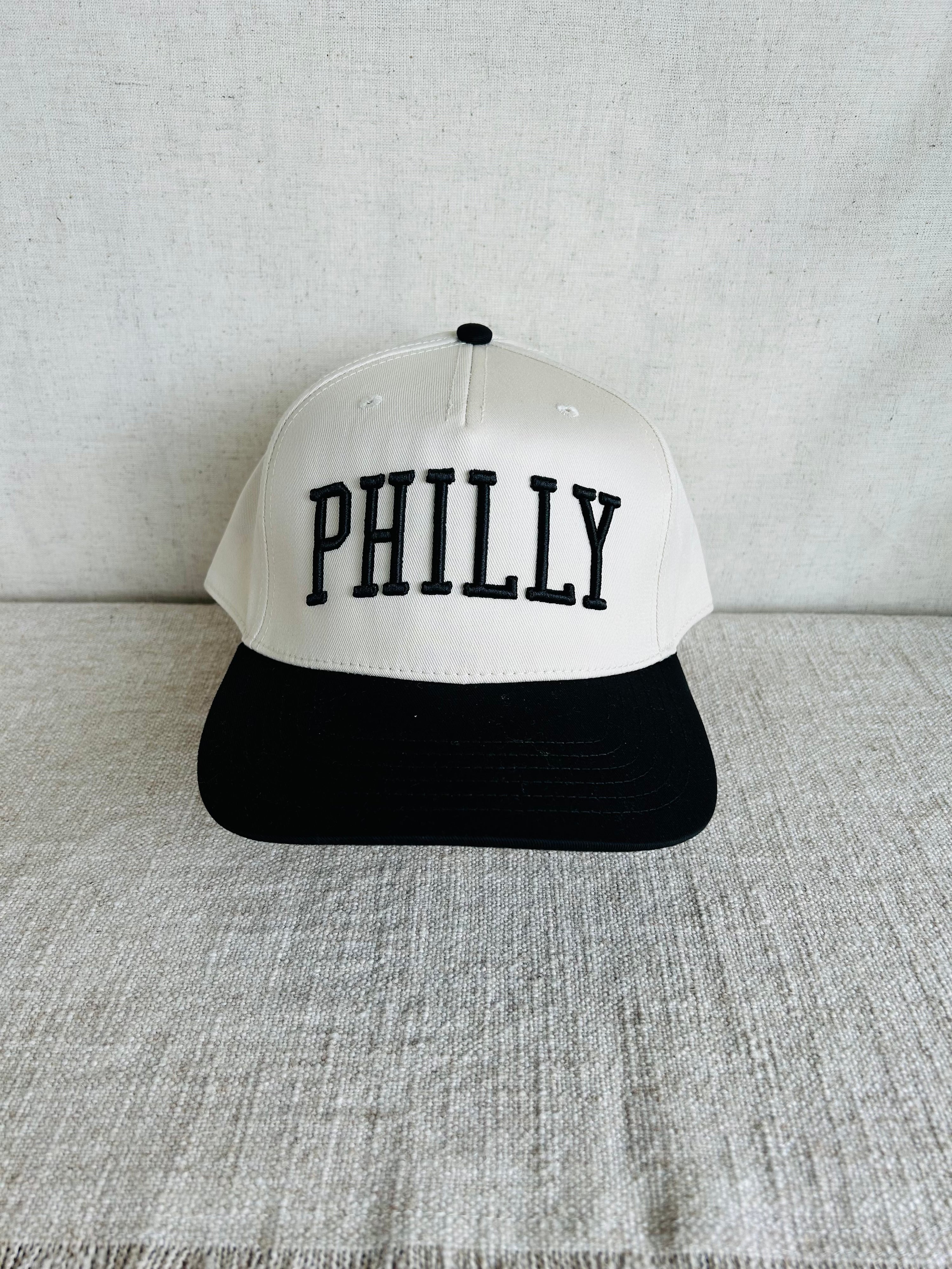 Philly Arched Snapback Hat - Natural w Black