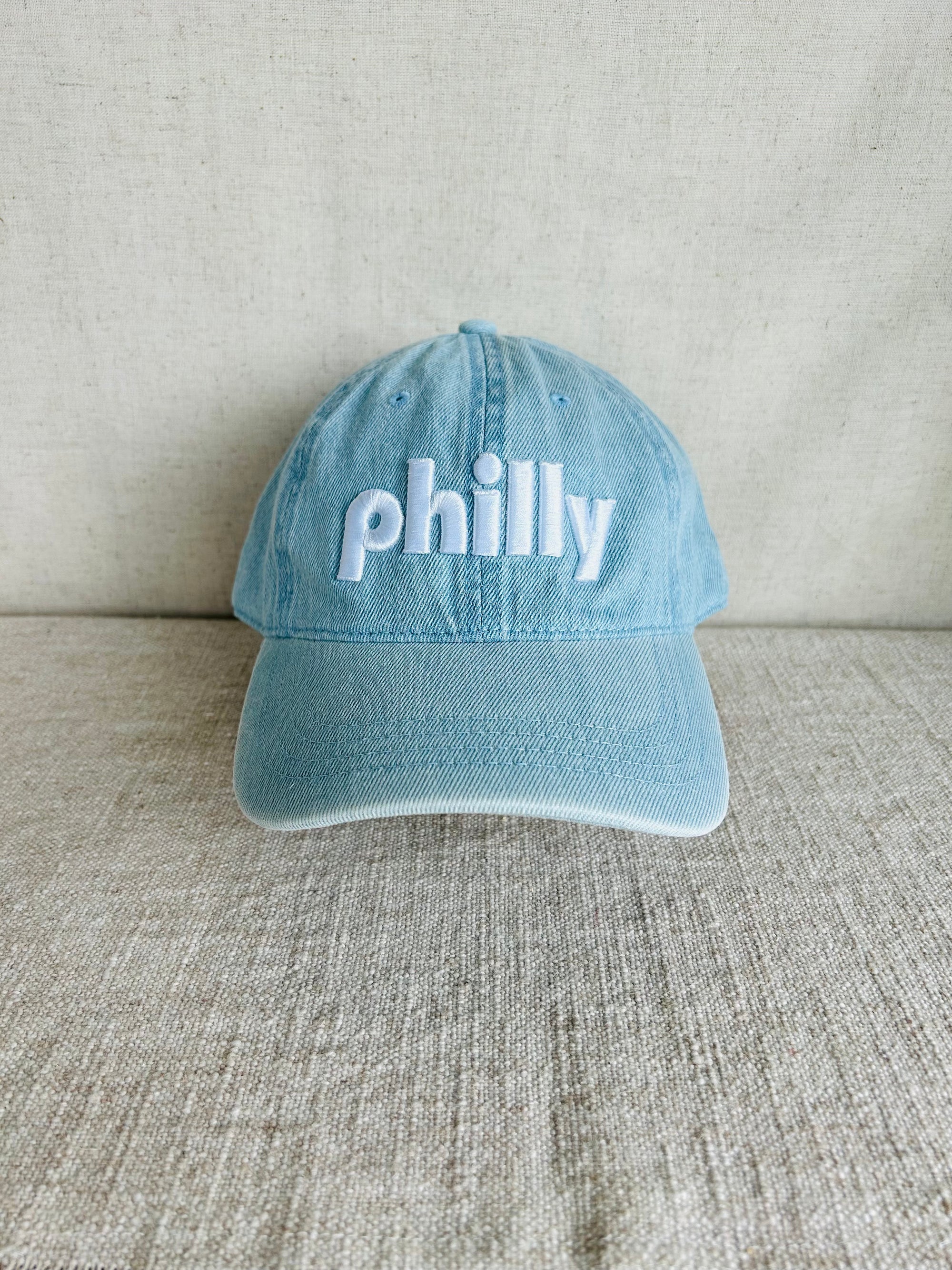 Philly Chalet Dad Hat - Light Denim w White