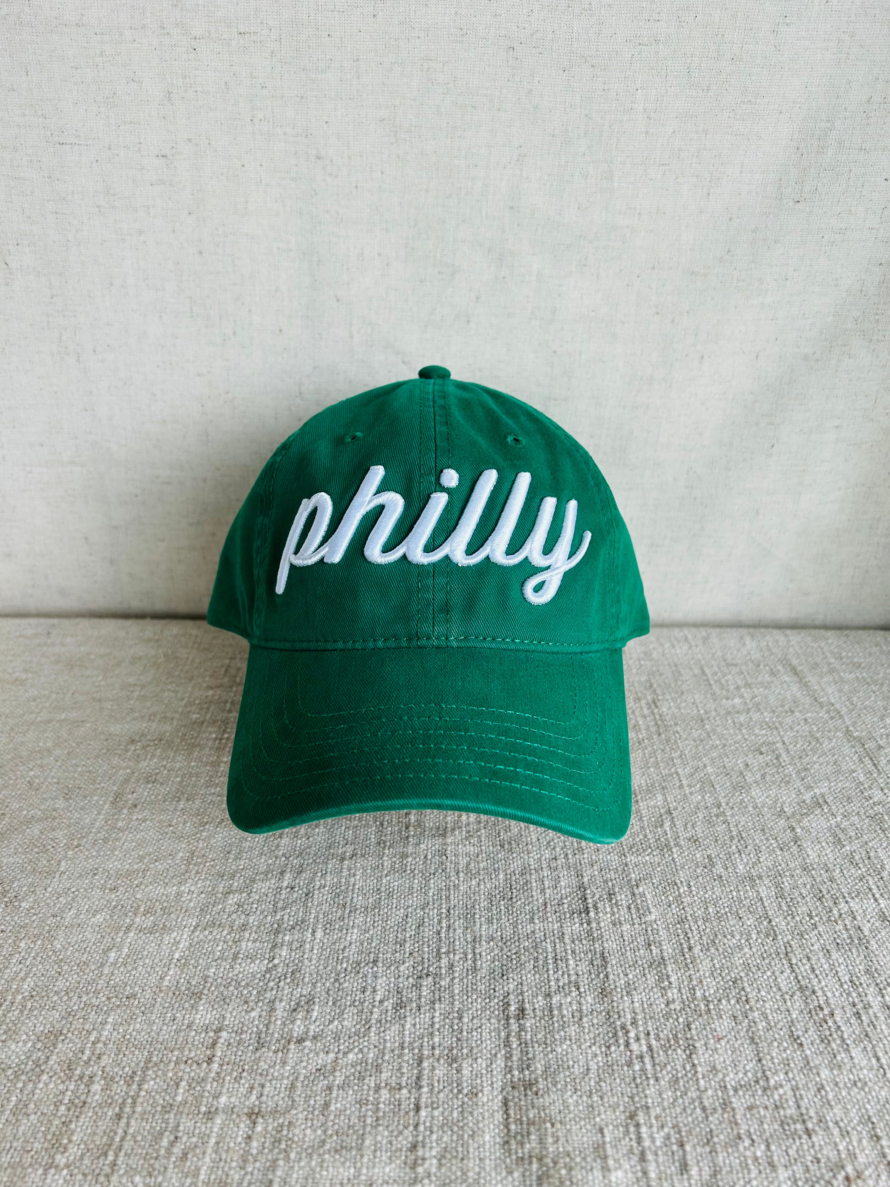 Philly Script Adjustable Hat - Kelly Green
