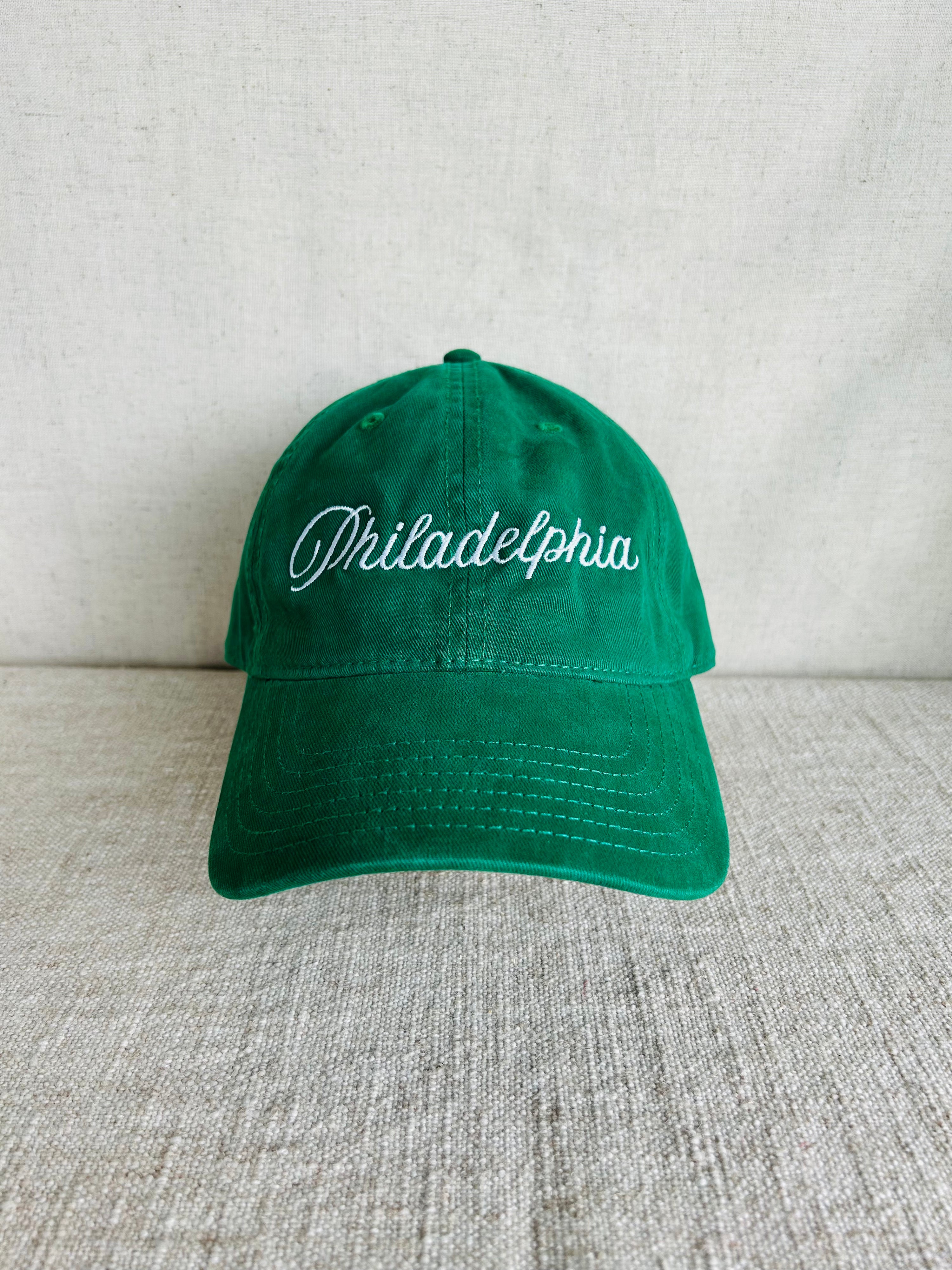 Philadelphia Script Dad Hat - Kelly Green