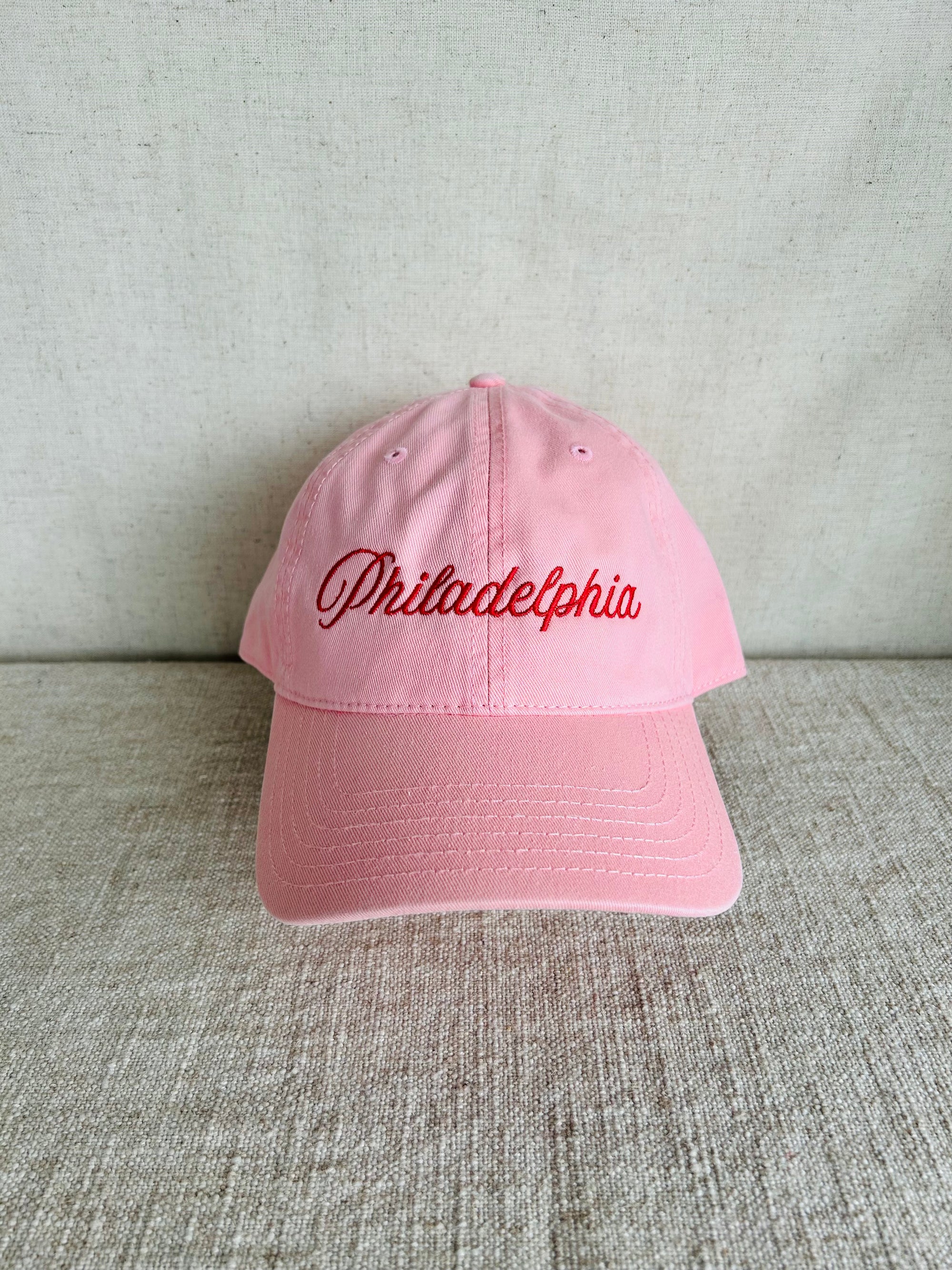 Philadelphia Script Dad Hat - Pink
