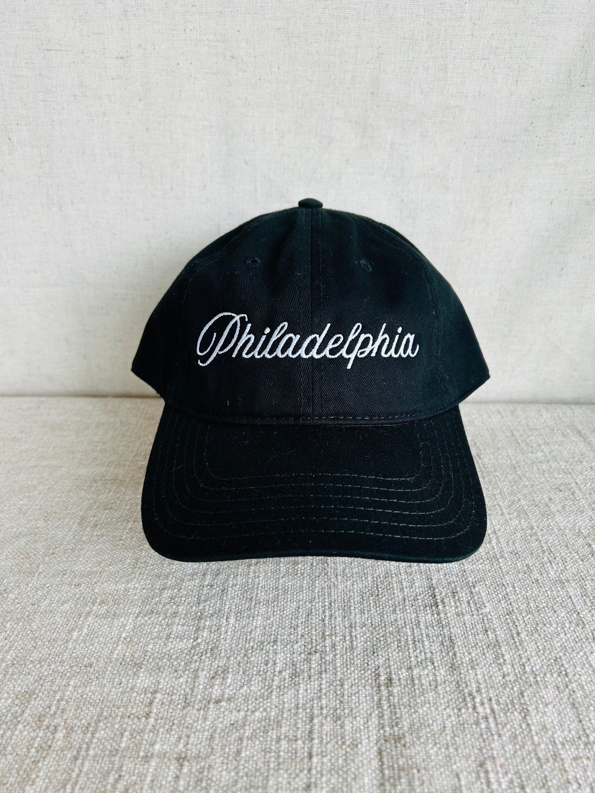 Philadelphia Script Dad Hat - Black