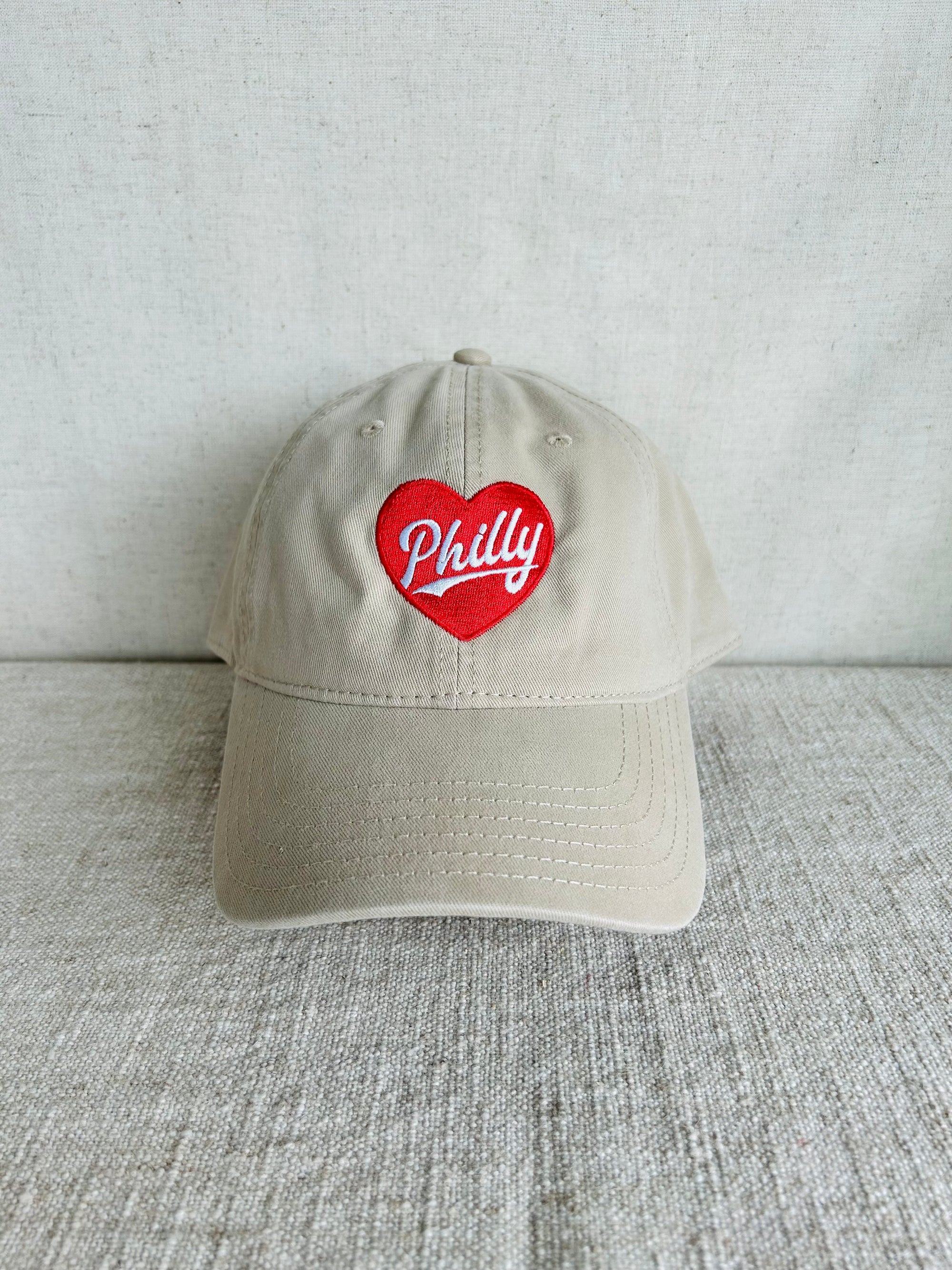 Philly Heart Dad Hat - Khaki