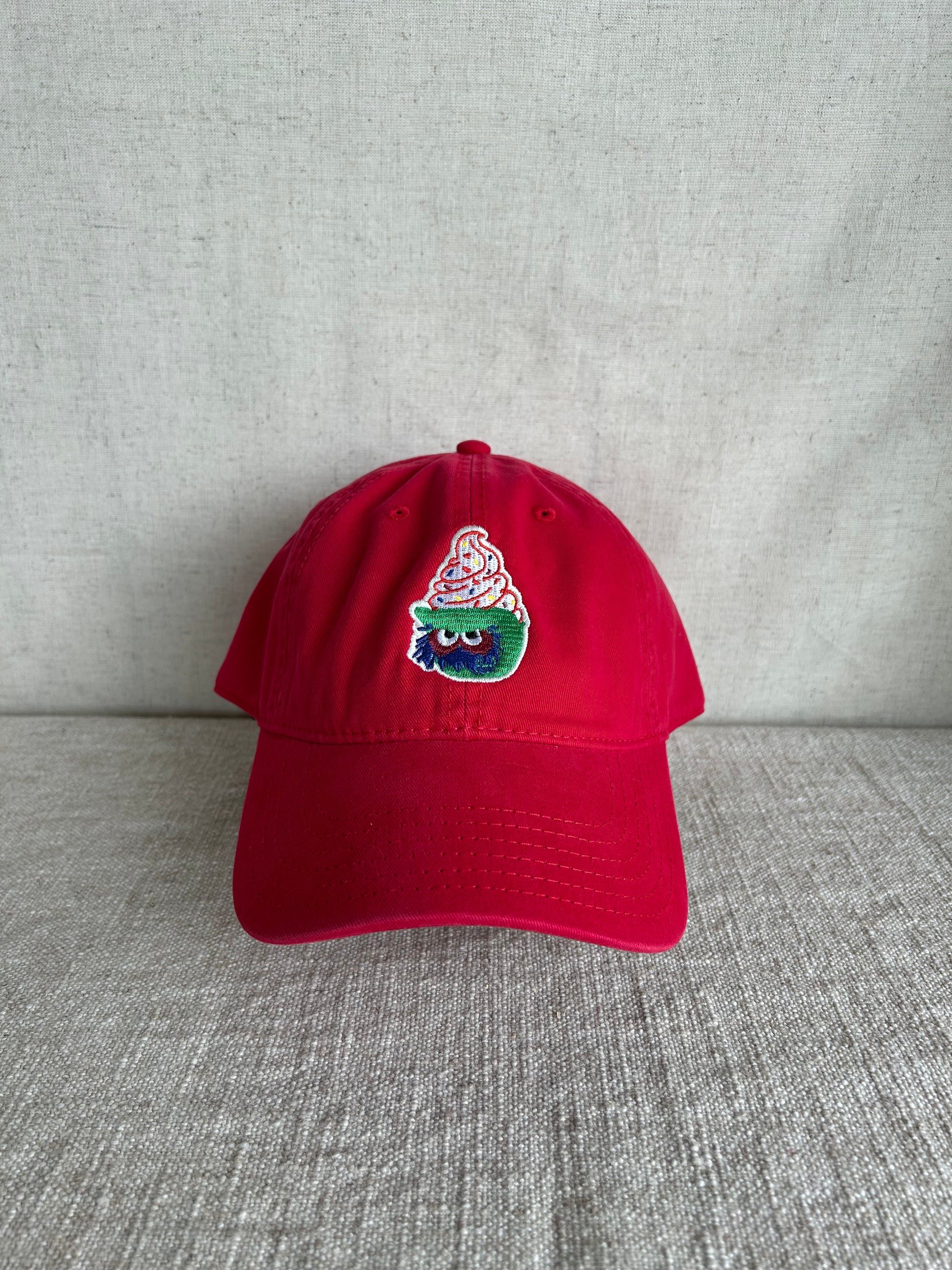 Phils Mascot w Ice Cream Dad Hat - Red