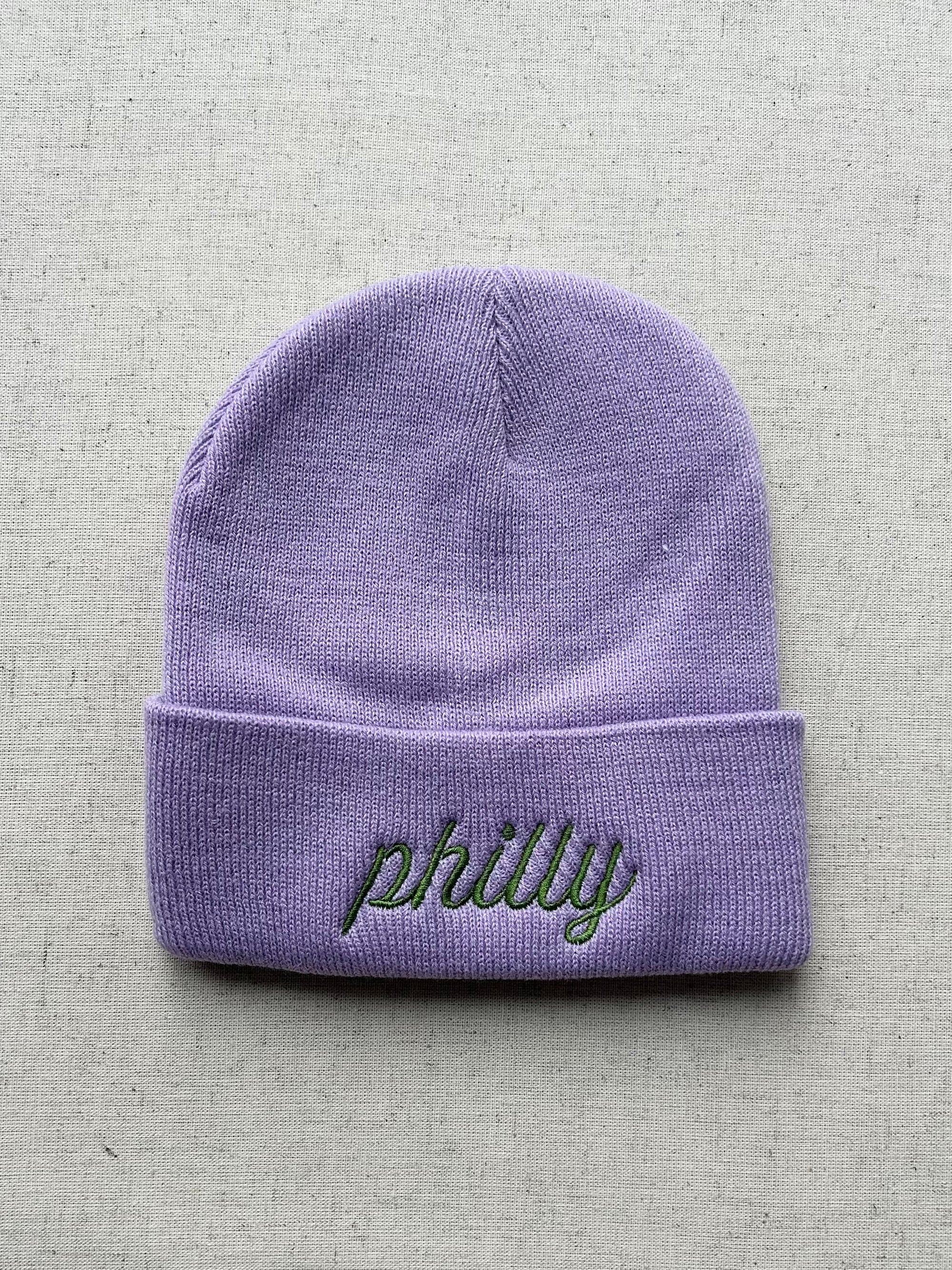 Philly Lavender Embroidered Beanie