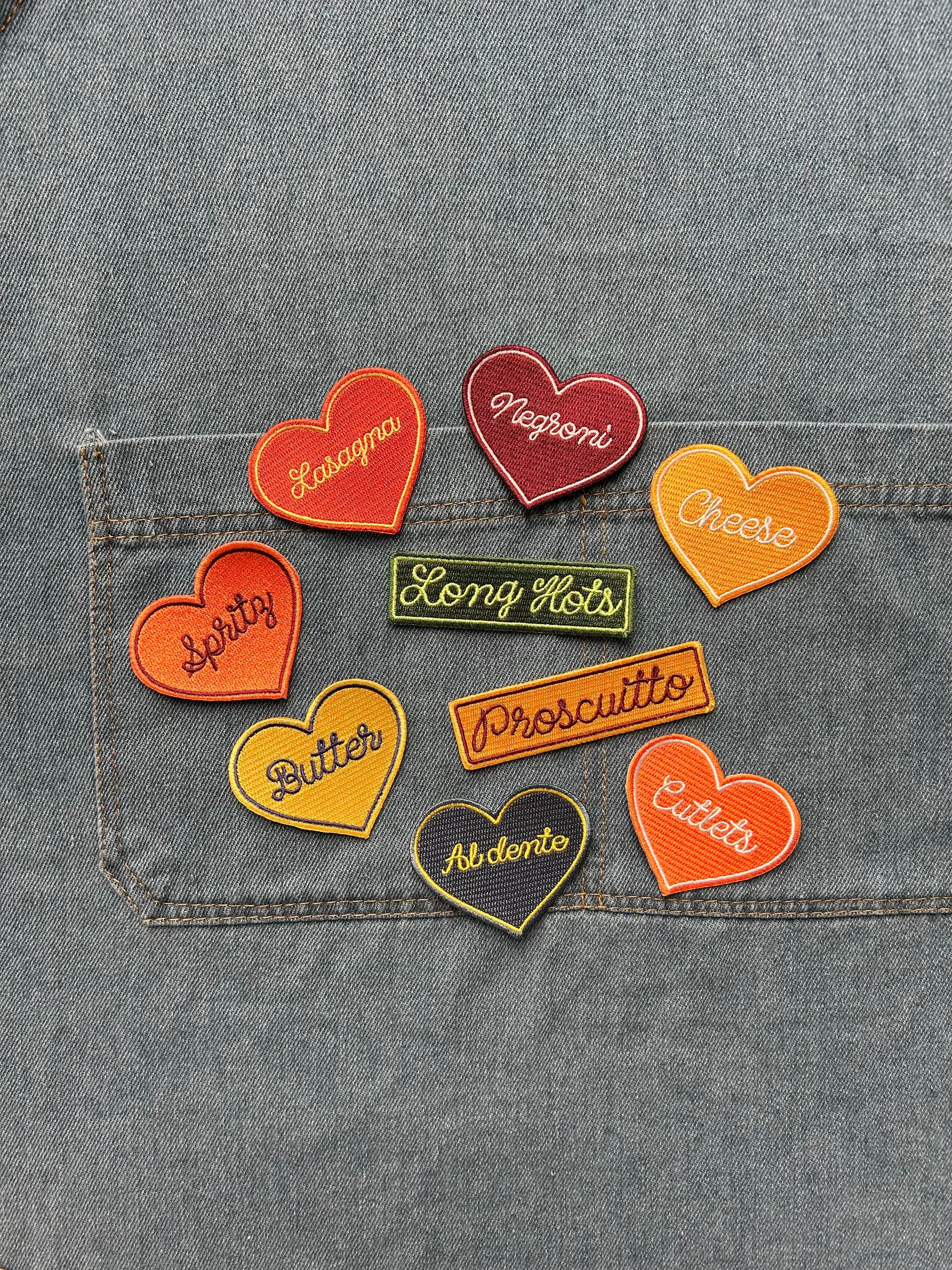 Chain Stitched Food Patches - Lrg