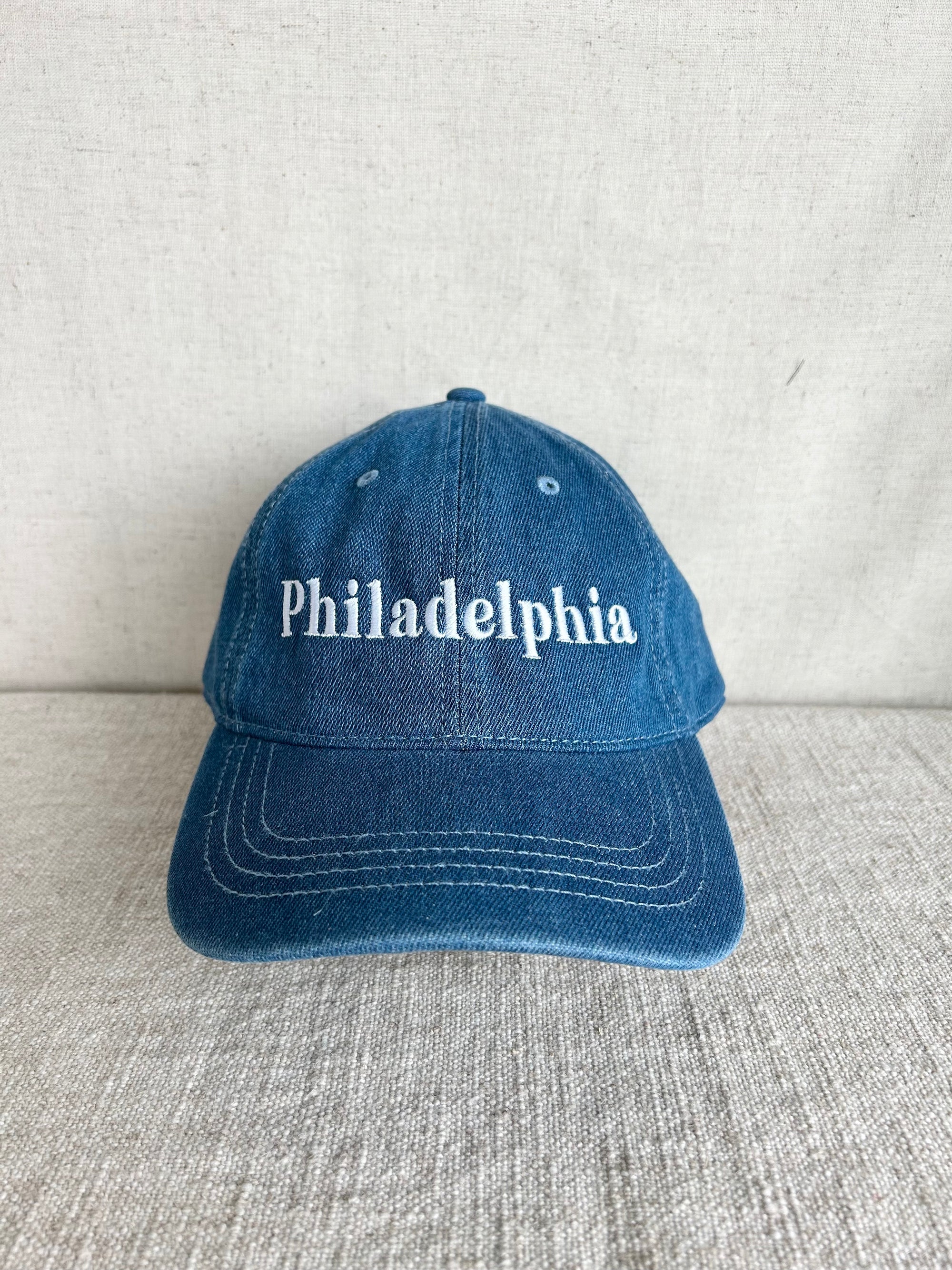 Philadelphia Classic Dad Hat - Denim w White