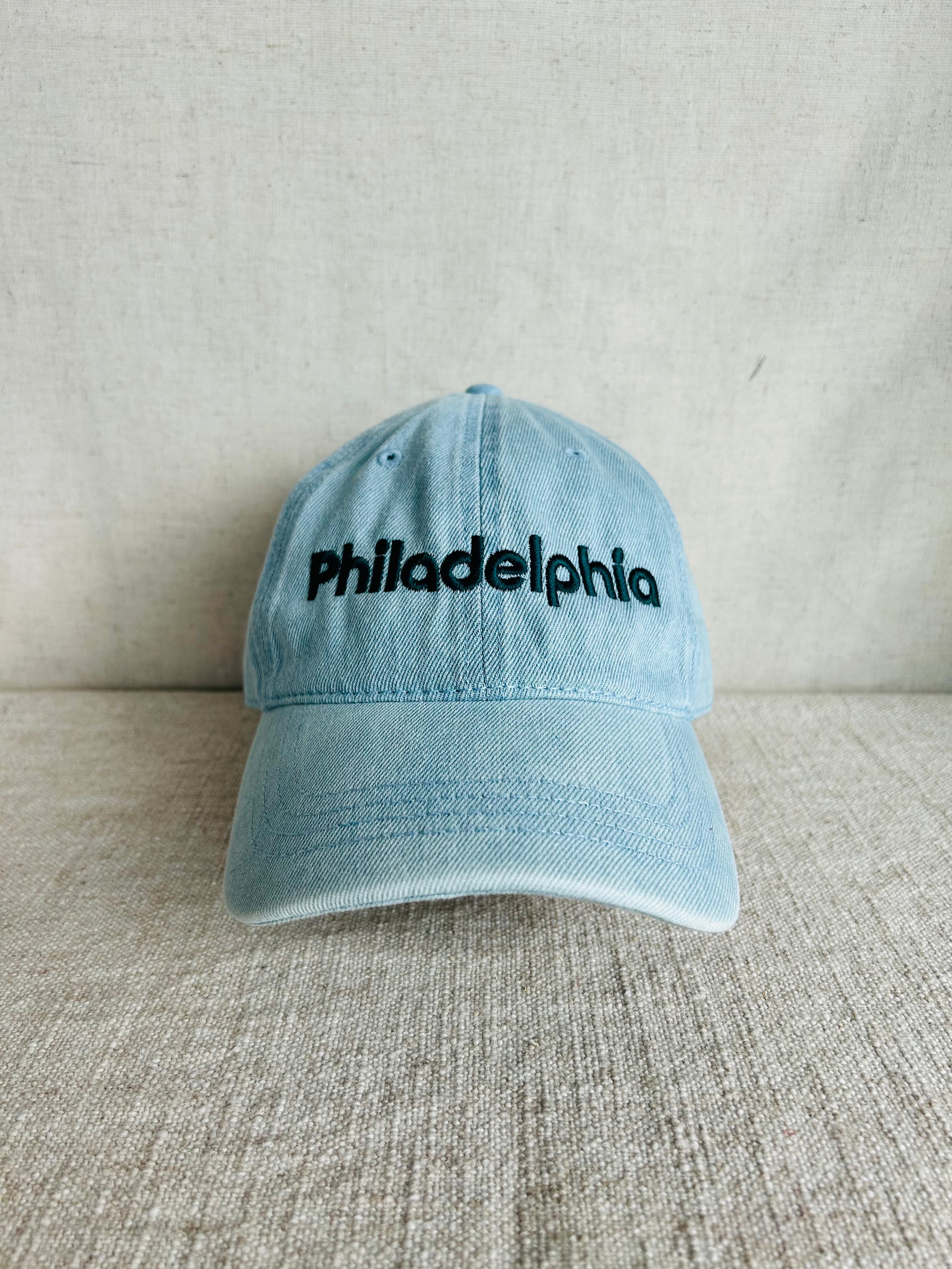 Philadelphia Chalet Dad Hat - Light Denim w Teal