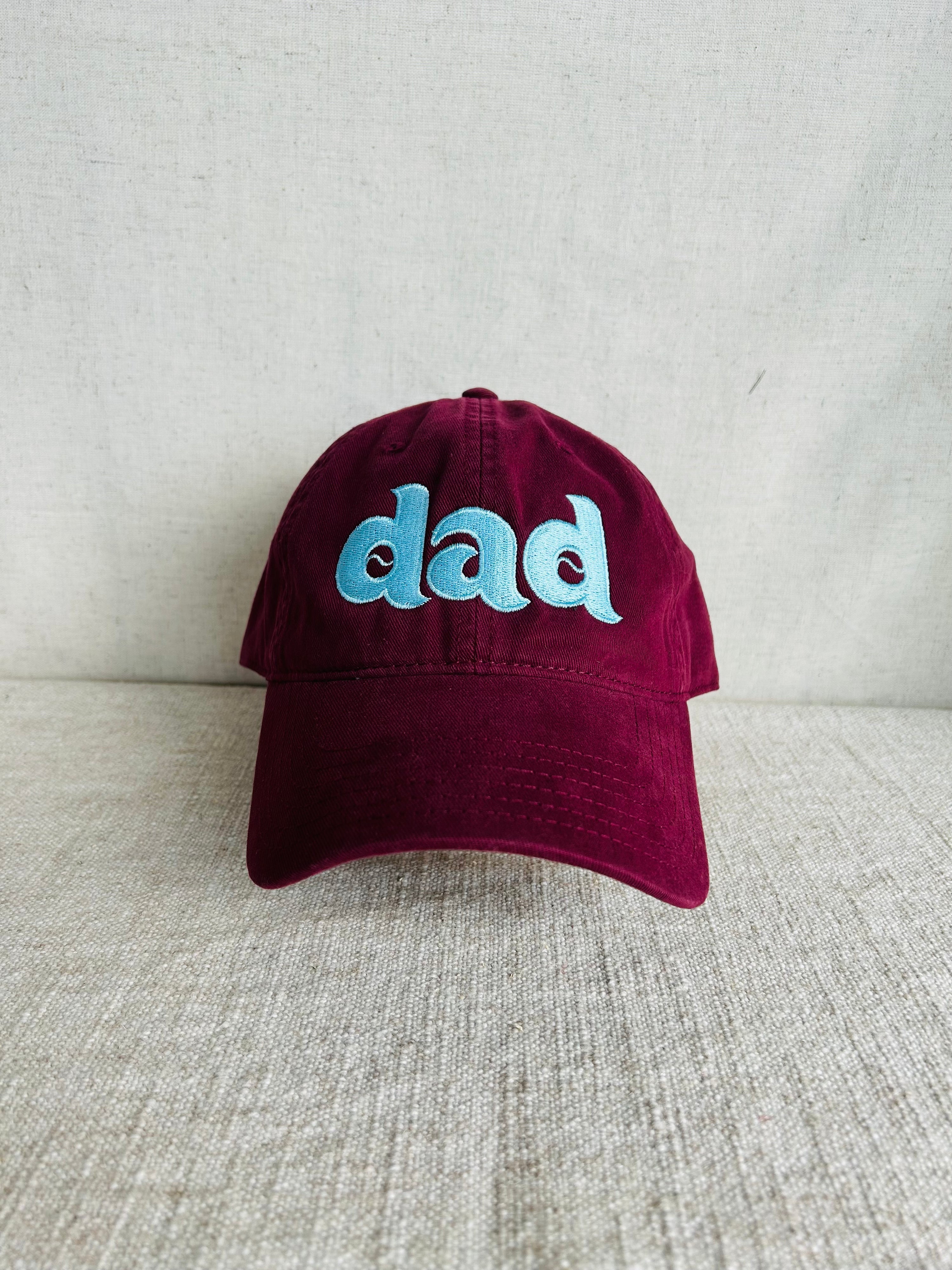Retro Dad Dad Hat - Maroon w Blue