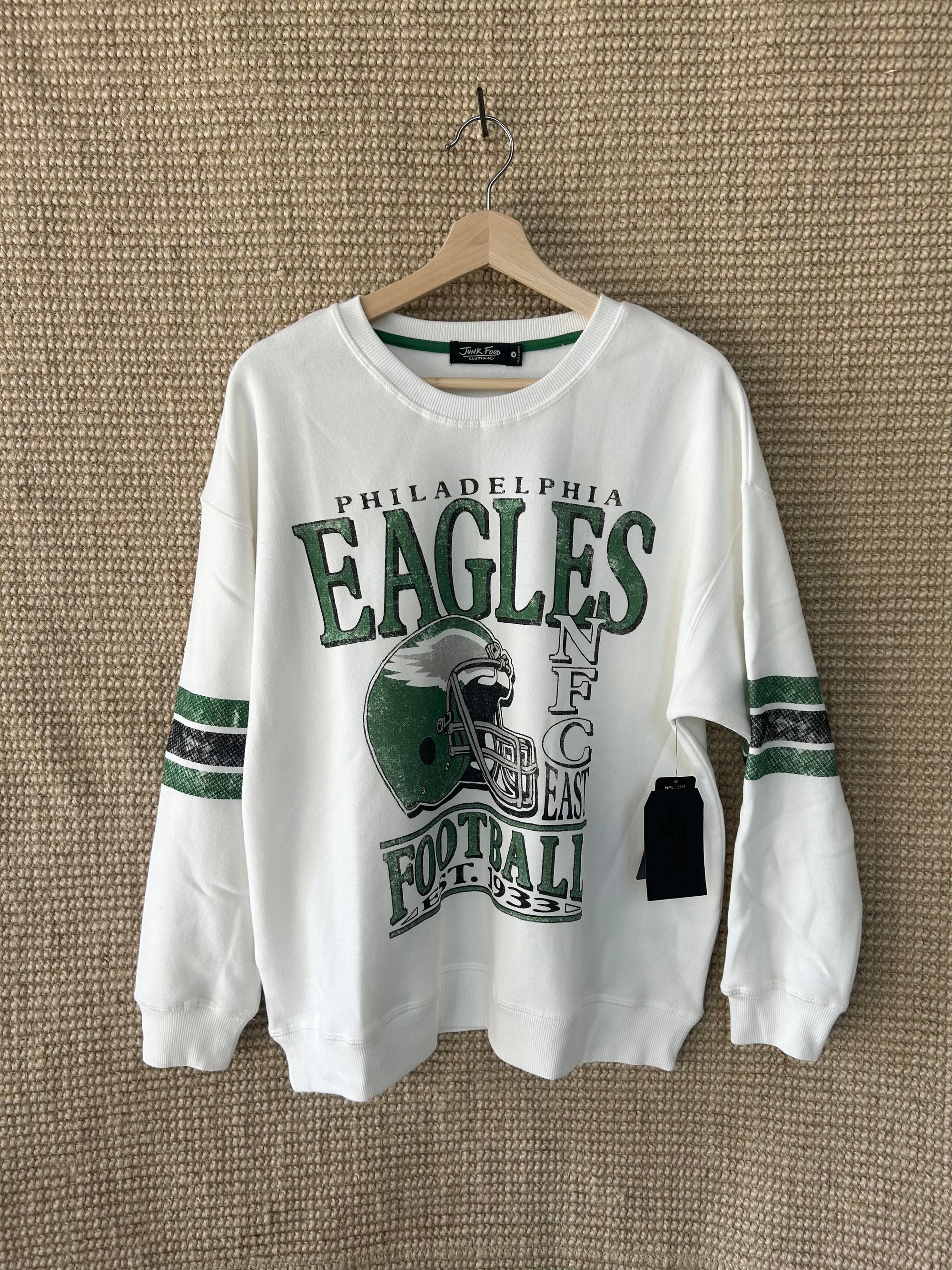 Philadelphia Eagles Oversized Striped Crewneck