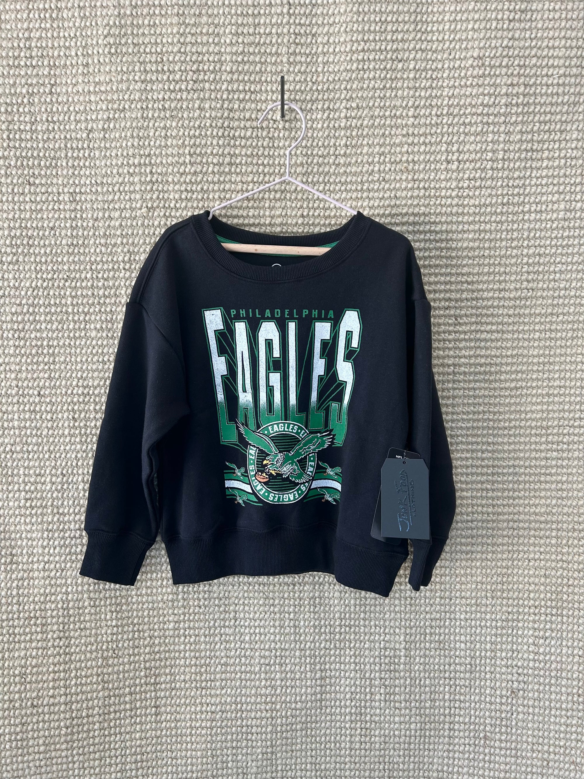 Philadelphia Eagles Youth Black Crewneck