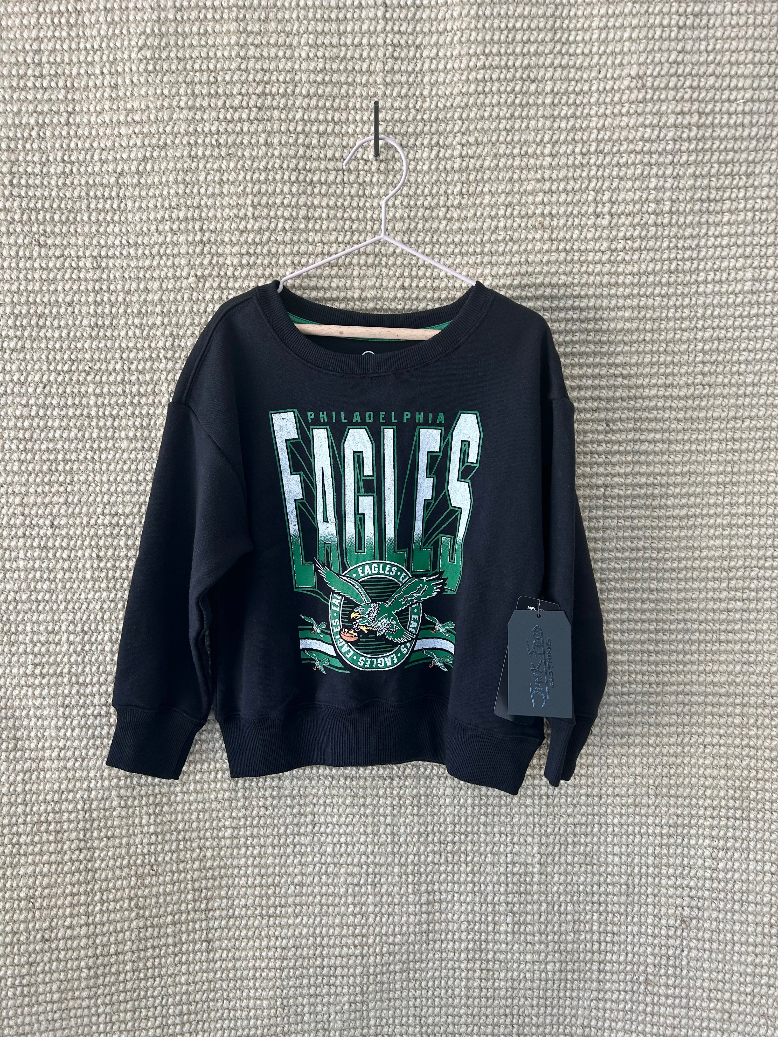 Philadelphia Eagles Youth Black Crewneck