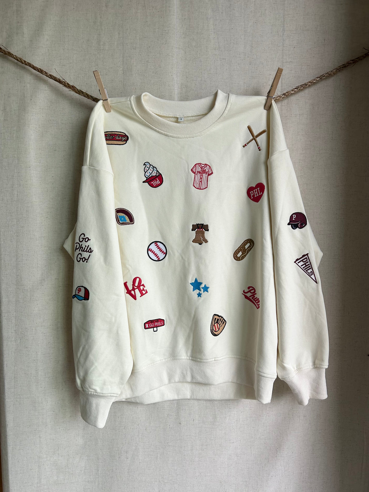 Philly Baseball Embroidered Crewneck