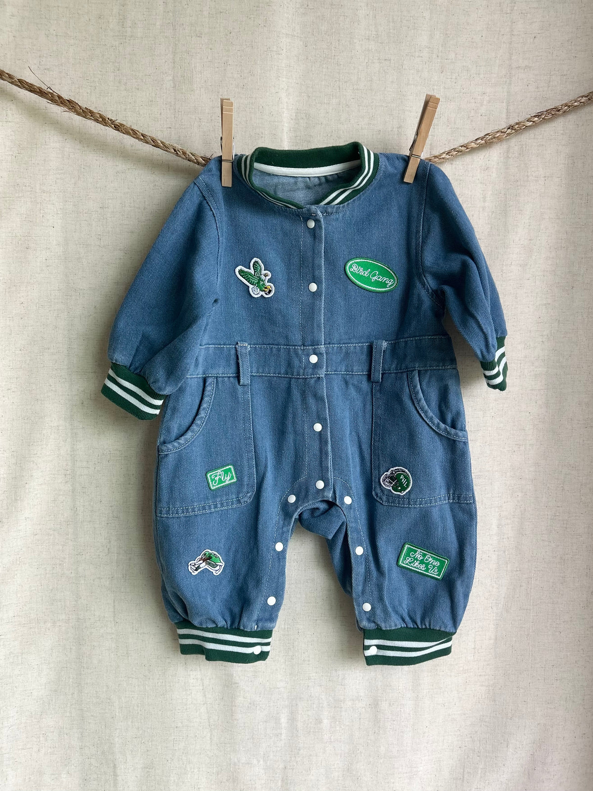 Denim Patched Jumpsuit