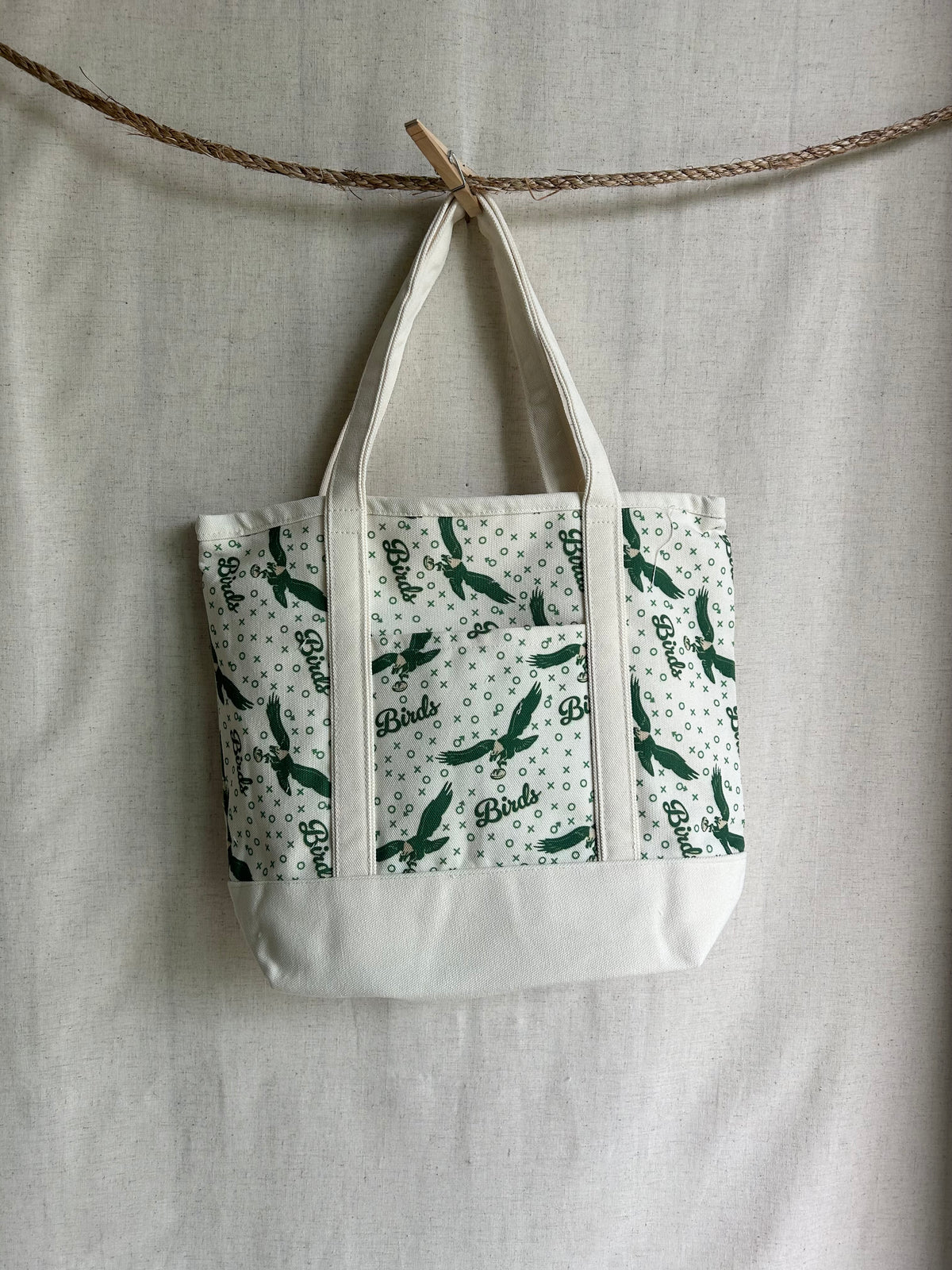 Birds Printed Canvas Tote