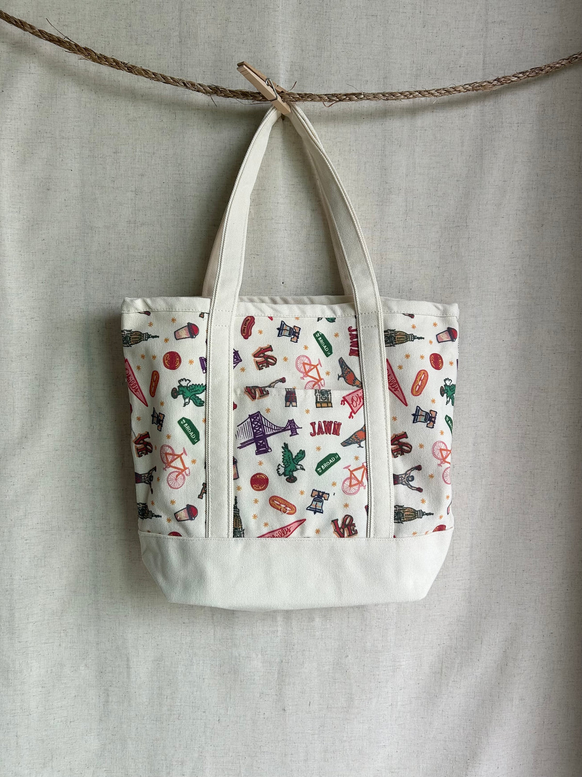 Philly Icons Printed Canvas Tote