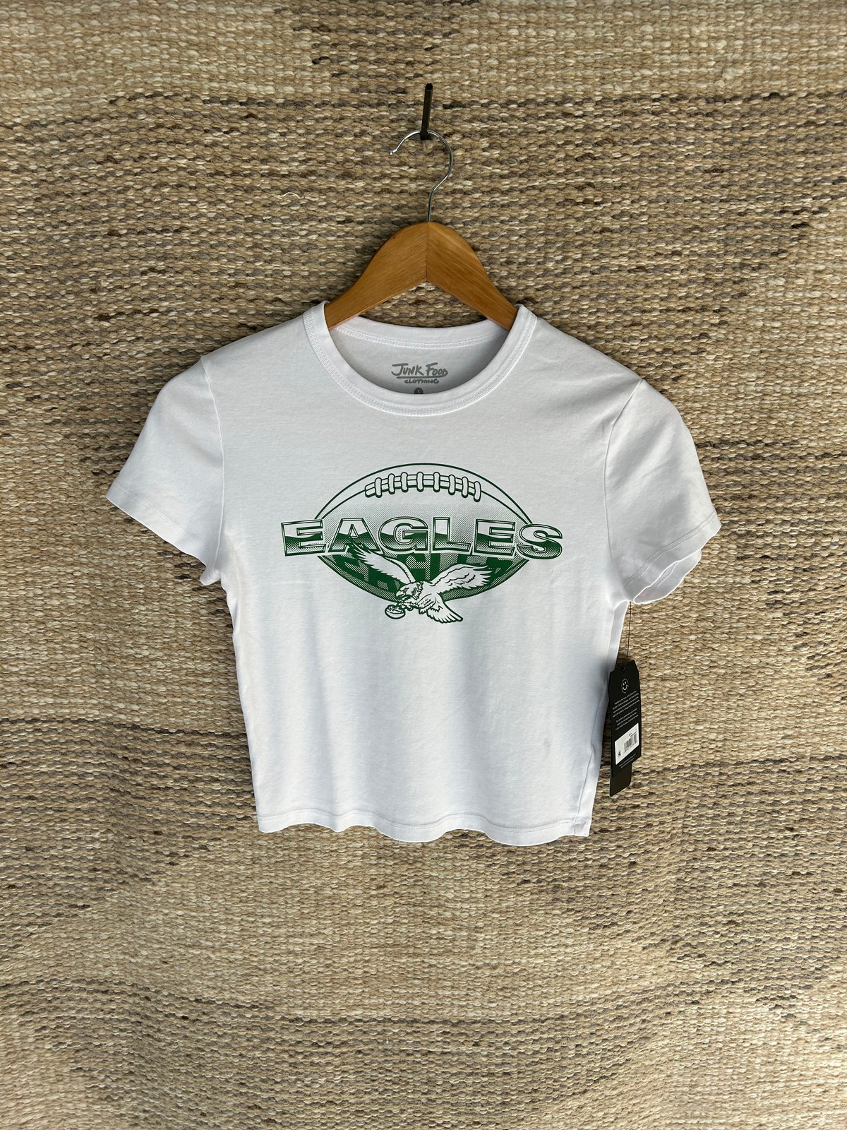 Eagles Football Repeat Baby Tee - White