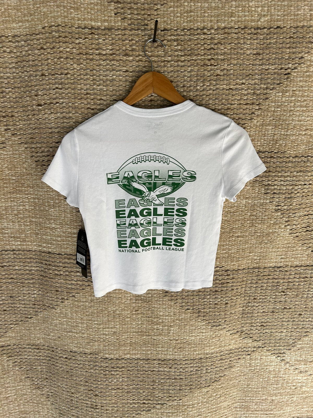 Eagles Football Repeat Baby Tee - White