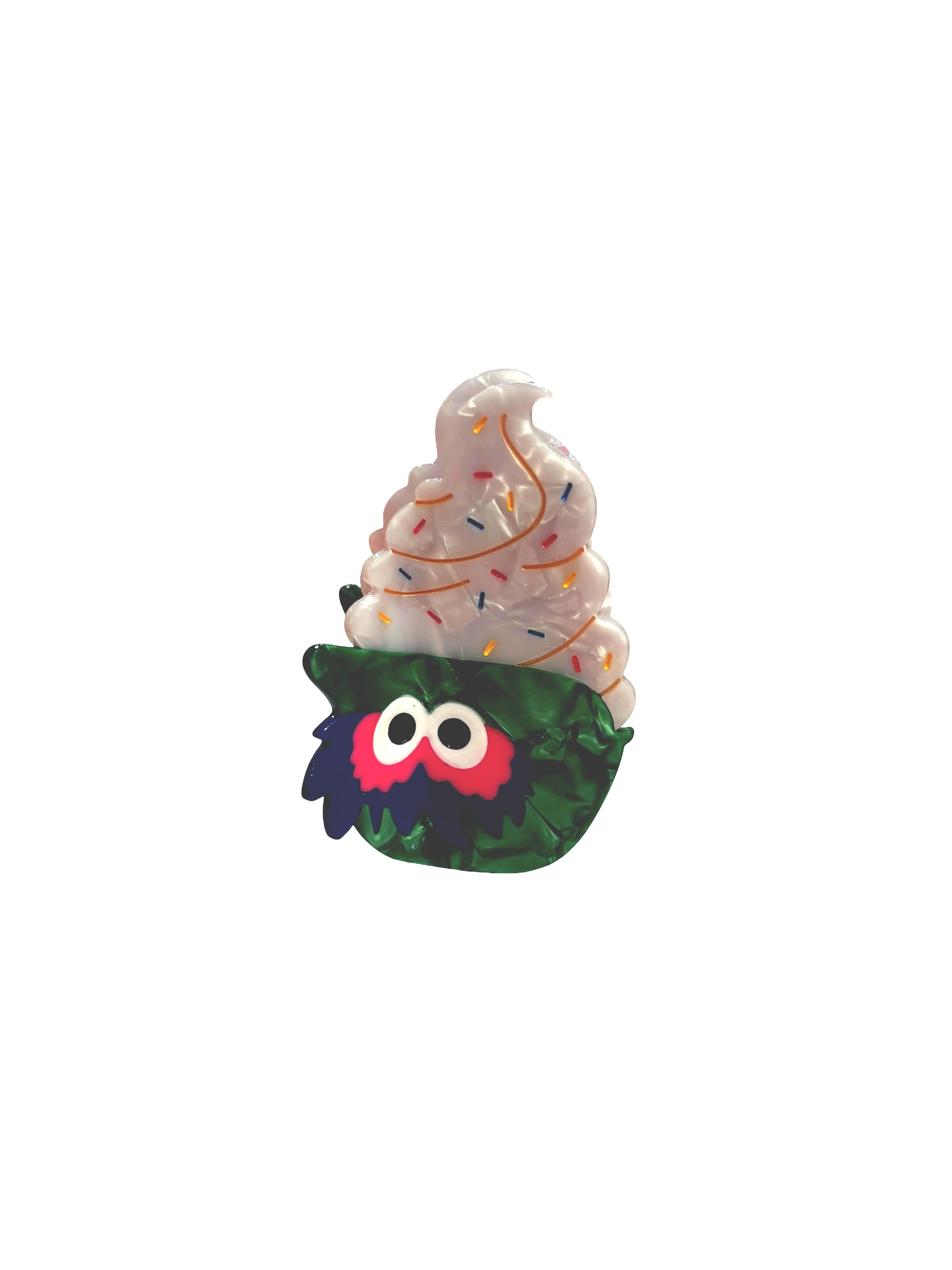 Ice Cream in Green Helmet Hair Clip