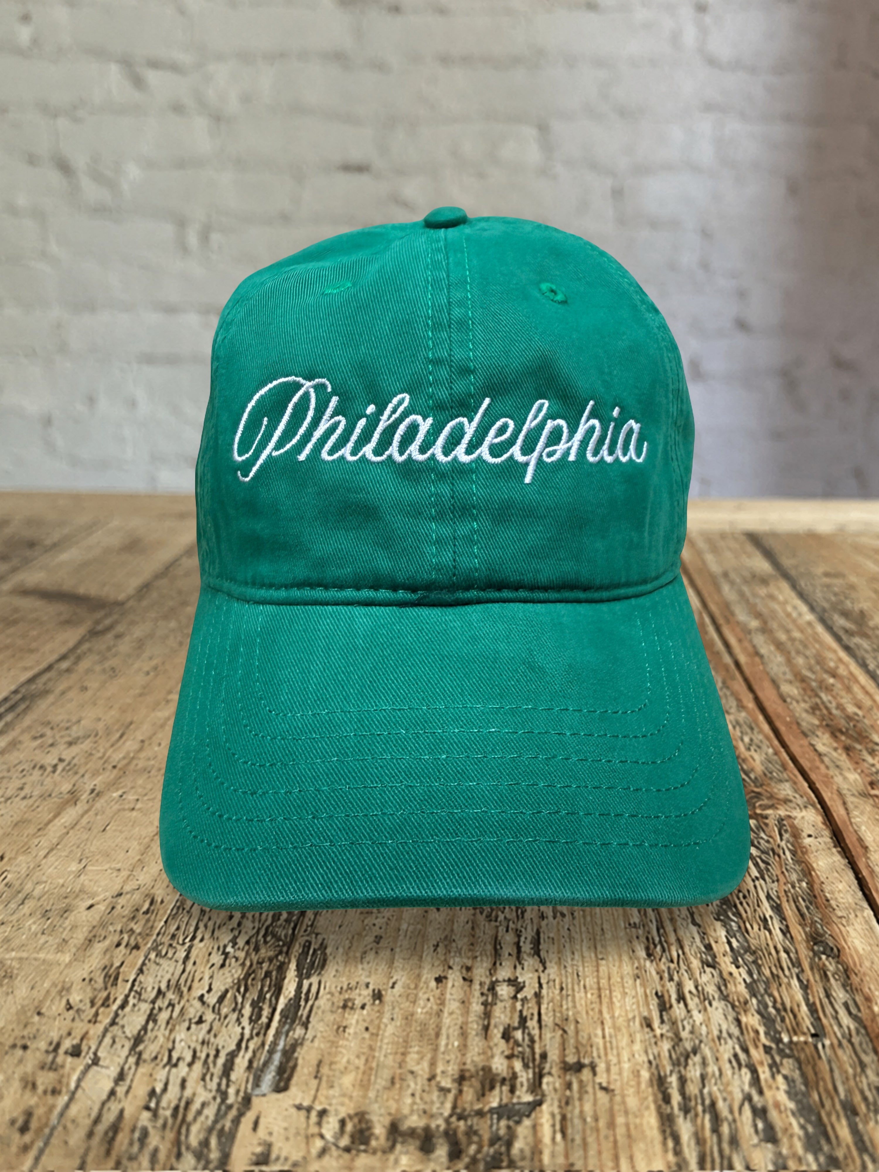 Philadelphia Script Dad Hat - Kelly Green