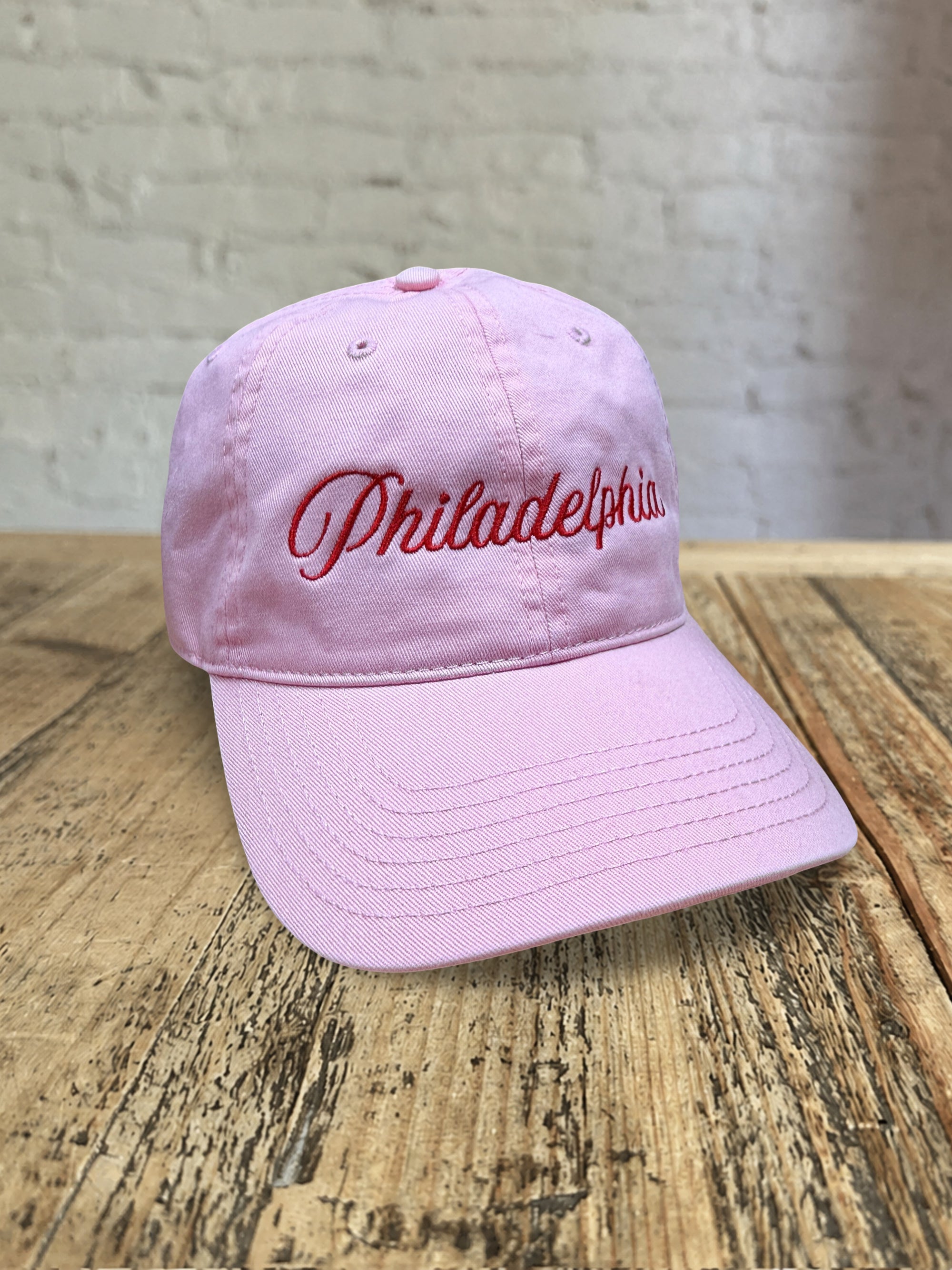 Philadelphia Script Dad Hat - Pink