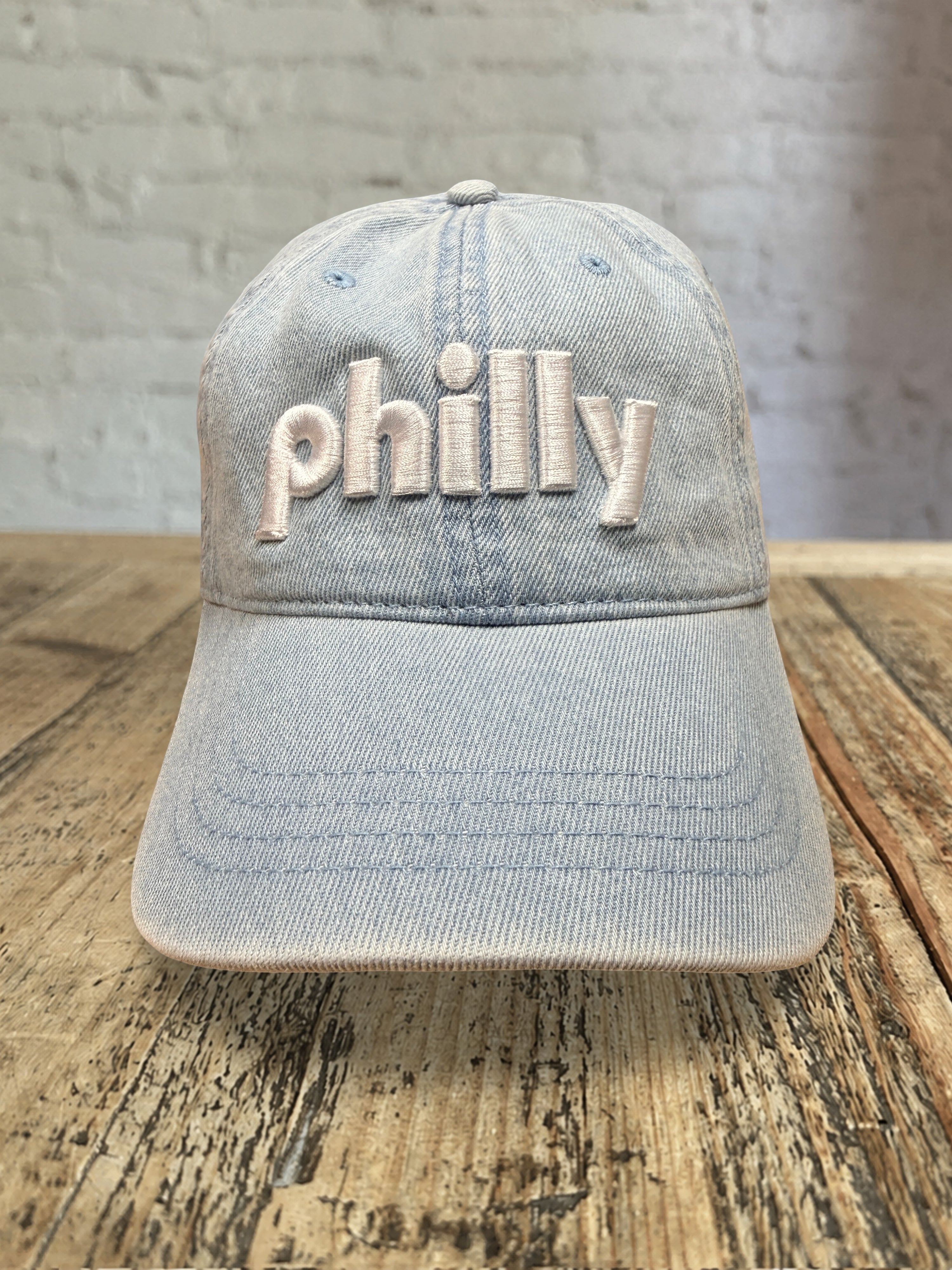 Philly Chalet Dad Hat - Light Denim w White